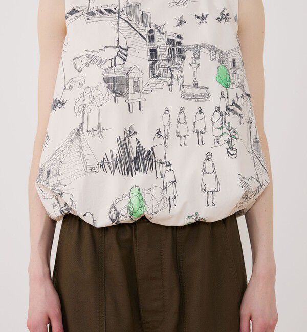 GALERIE VIE「グリーンスケーププリント ノースリーブブラウス」|シャツ・ブラウス|