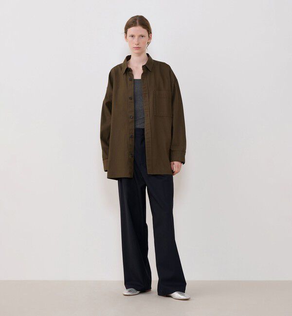 GALERIE VIE「クレープウールストレッチ ストレートパンツ」|スラックス|