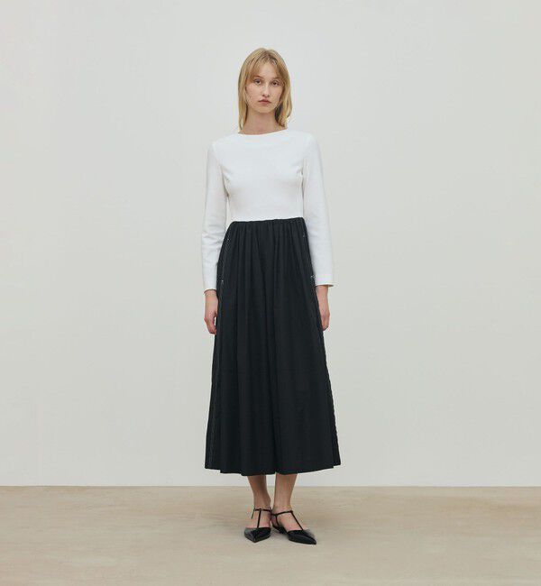 DES PRES「コットンタイプライター コンビコクーンワンピース」|ワンピース|