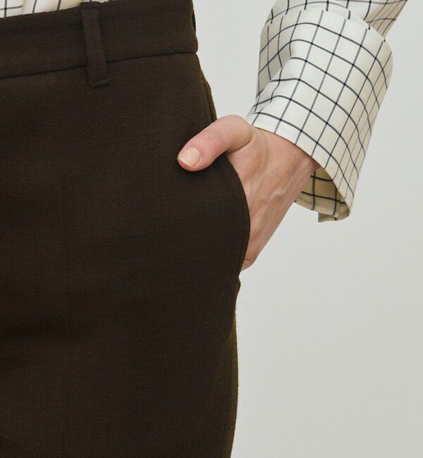 DES PRES「ナチュラルストレッチウール スリムパンツ」|スラックス|