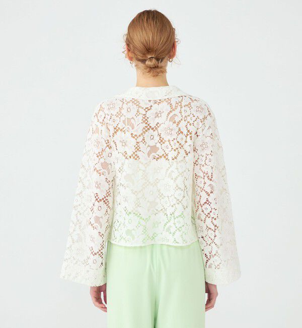 Ballsey「フラワーコードレース スキッパーブラウス」|シャツ・ブラウス|