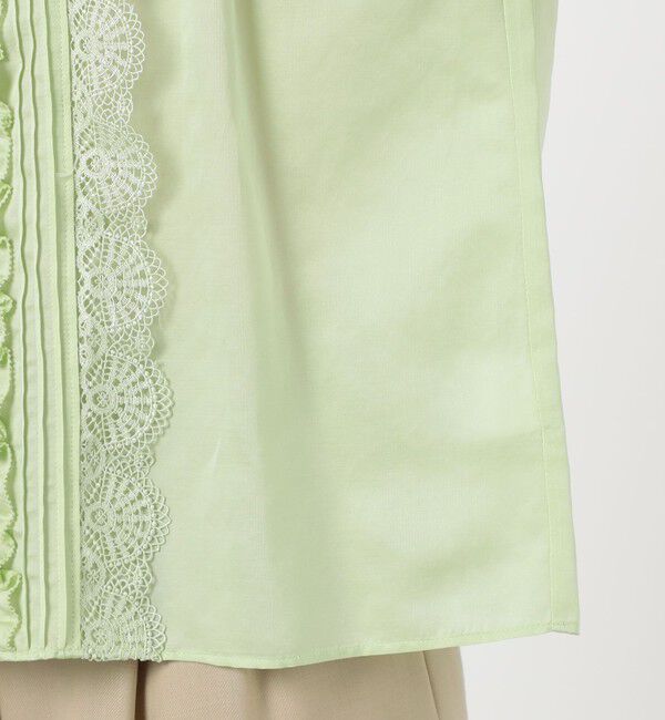 Ballsey「コットンシルクサテン タック＆レースブラウス」|シャツ・ブラウス|