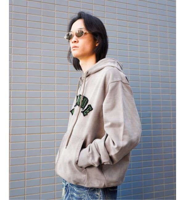 JOINT WORKS「WOKE EDGE / ウォークエッジ Faded Embroidery Zip Up Hoodie」|スウェット・ジャージ|