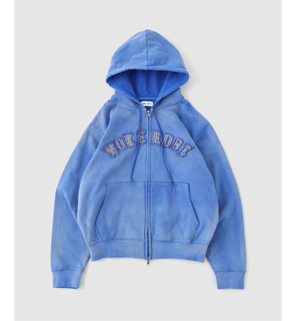 JOINT WORKS「WOKE EDGE / ウォークエッジ Faded Embroidery Zip Up Hoodie」|スウェット・ジャージ|ブルー A