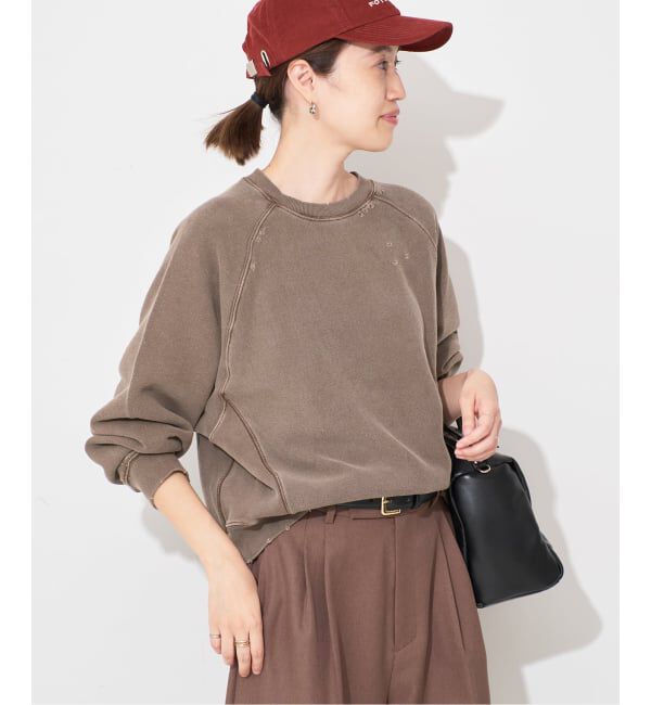 SLOBE IENA「Collegiate Pacific SLOBE別注 ダメージスウェット」|スウェット・ジャージ|ブラウン