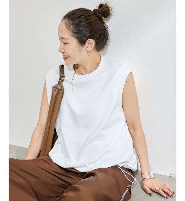 JOURNAL STANDARD「《追加2》シャーリングノースリーブＴシャツ」|Tシャツ・カットソー|