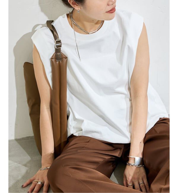 JOURNAL STANDARD「《追加2》シャーリングノースリーブＴシャツ」|Tシャツ・カットソー|ホワイト