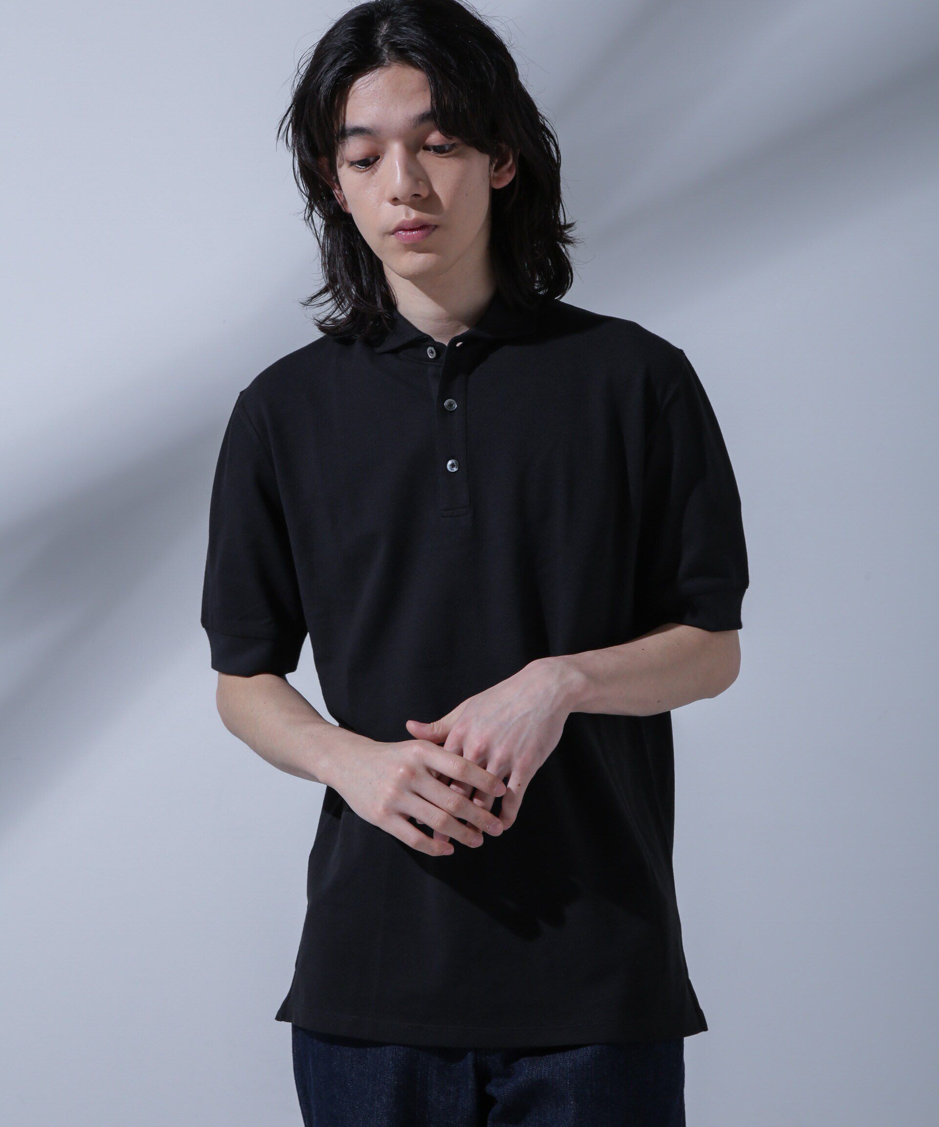 nano･universe「WEB限定/Anti Soaked(R)  汗染み防止ポロシャツ/カッタウェイ」|Tシャツ・カットソー|