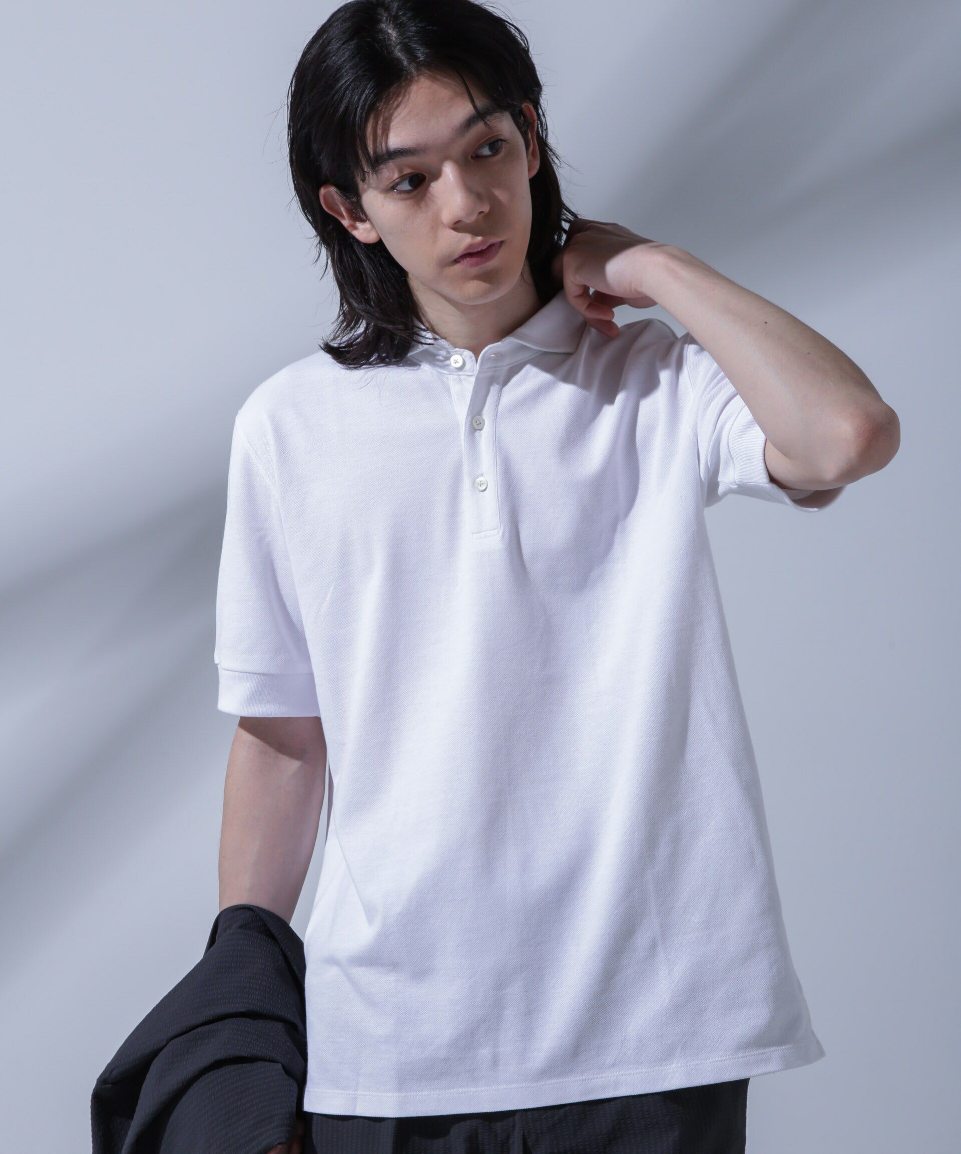 nano･universe「WEB限定/Anti Soaked(R)  汗染み防止ポロシャツ/カッタウェイ」|Tシャツ・カットソー|ホワイト