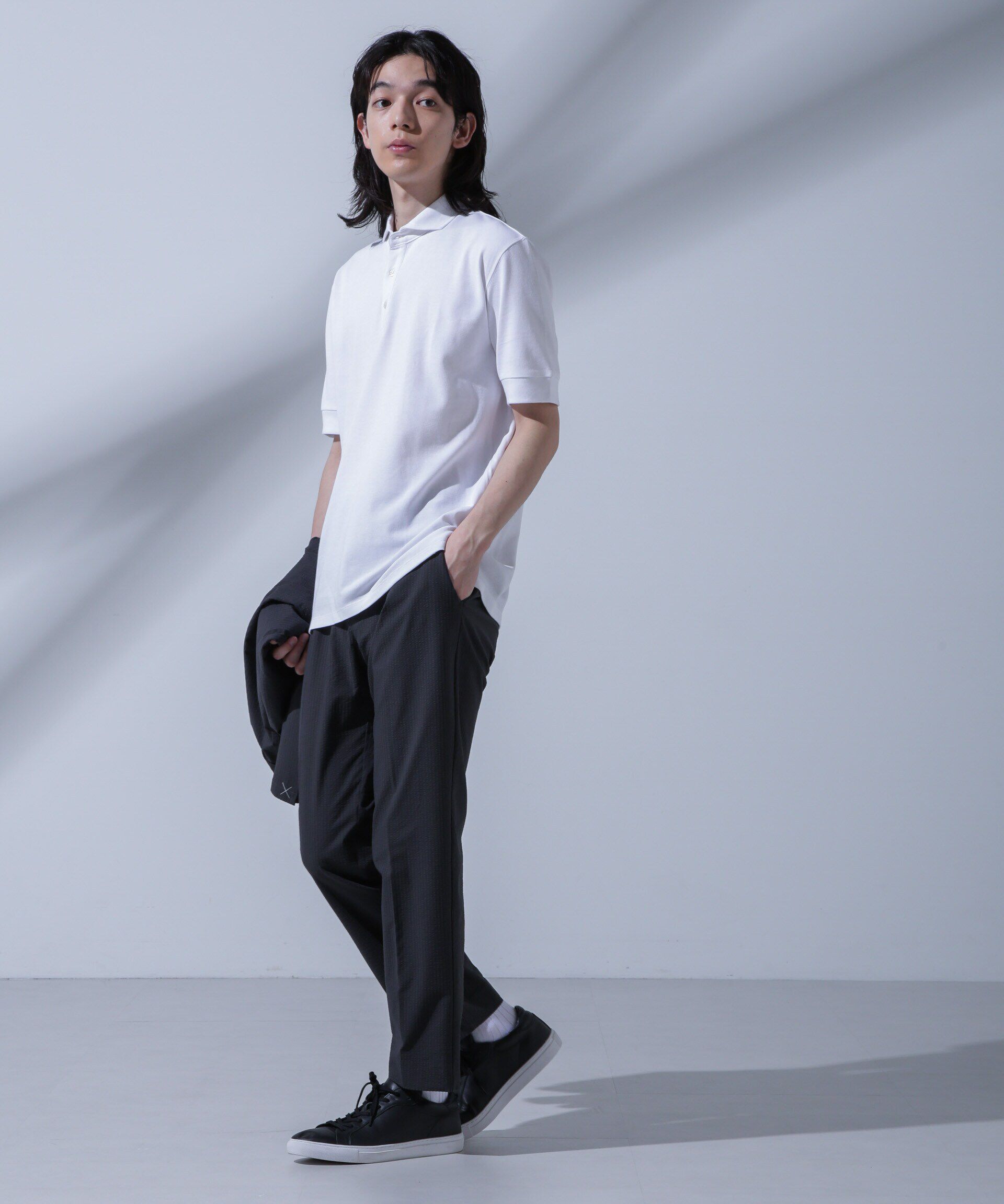 nano･universe「WEB限定/Anti Soaked(R)  汗染み防止ポロシャツ/カッタウェイ」|Tシャツ・カットソー|