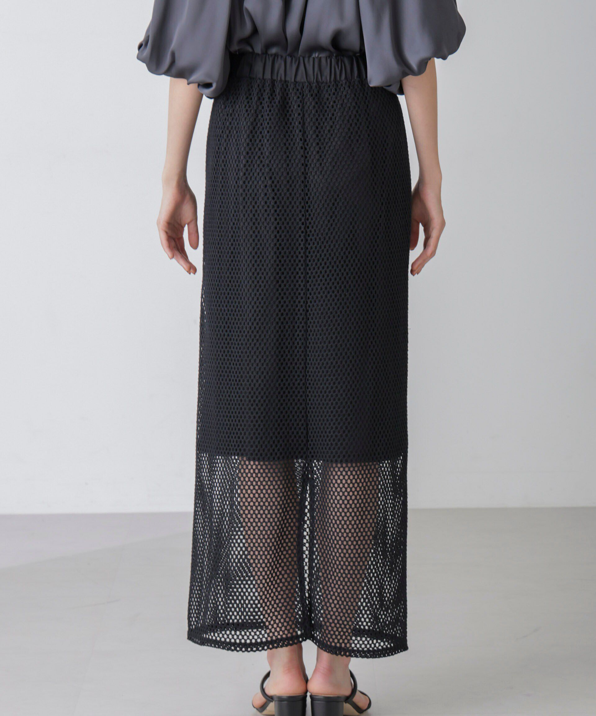 nano･universe「メッシュレースナロースカート」|スカート|