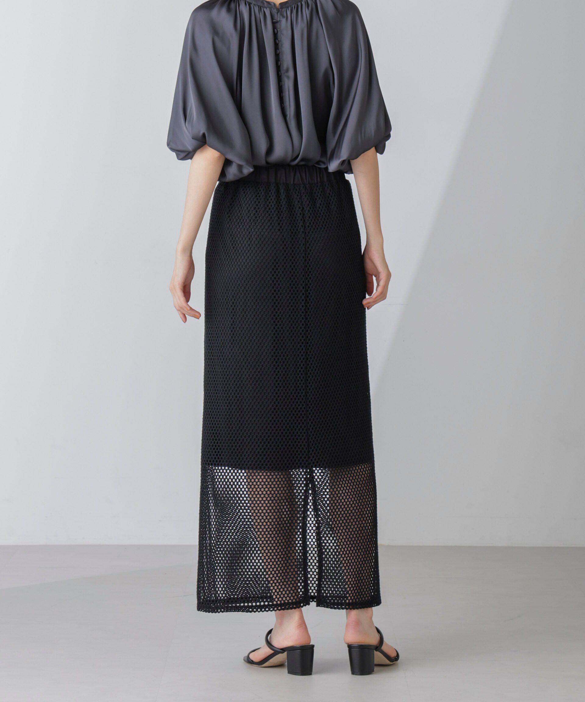 nano･universe「メッシュレースナロースカート」|スカート|