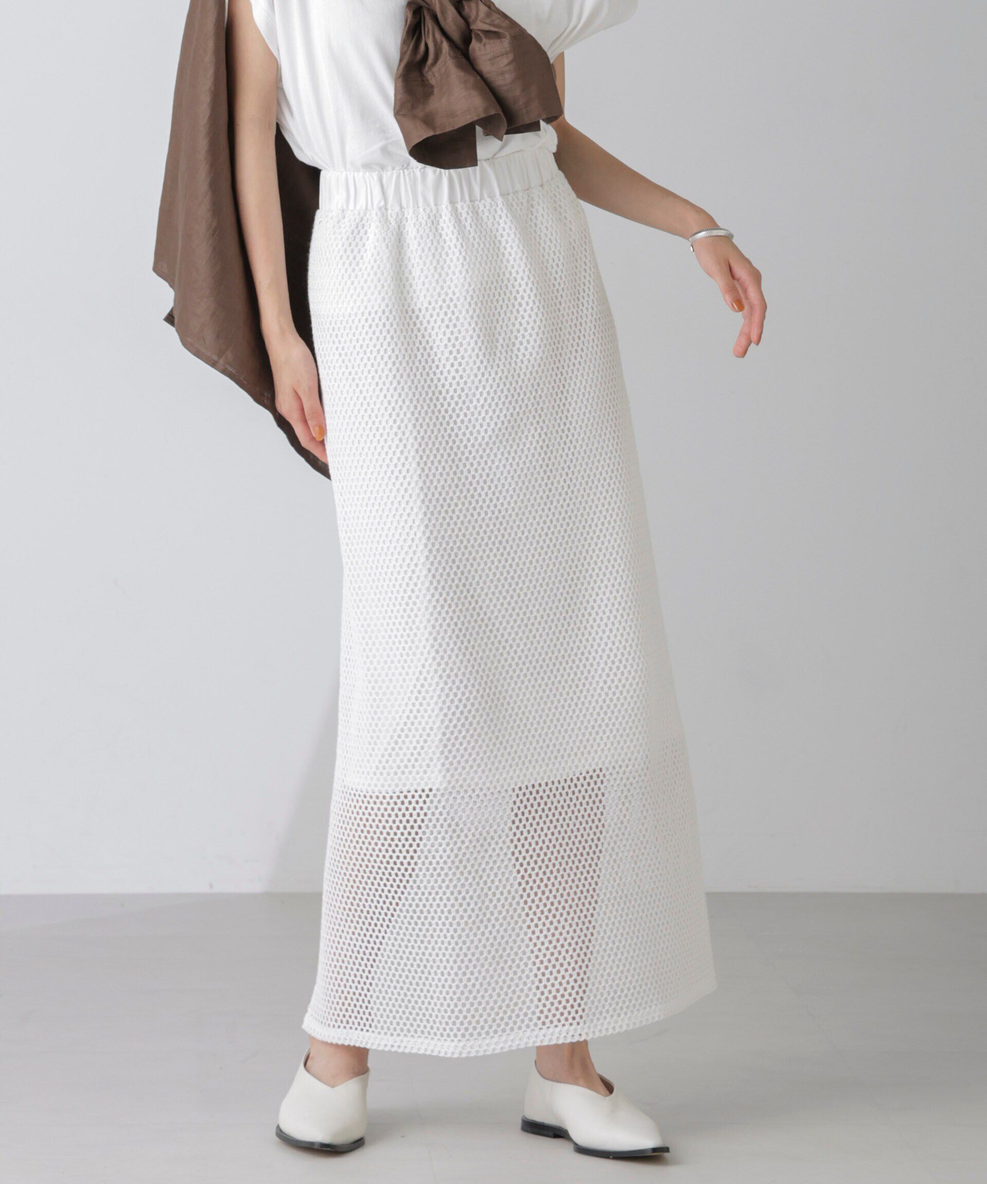 nano･universe「メッシュレースナロースカート」|スカート|