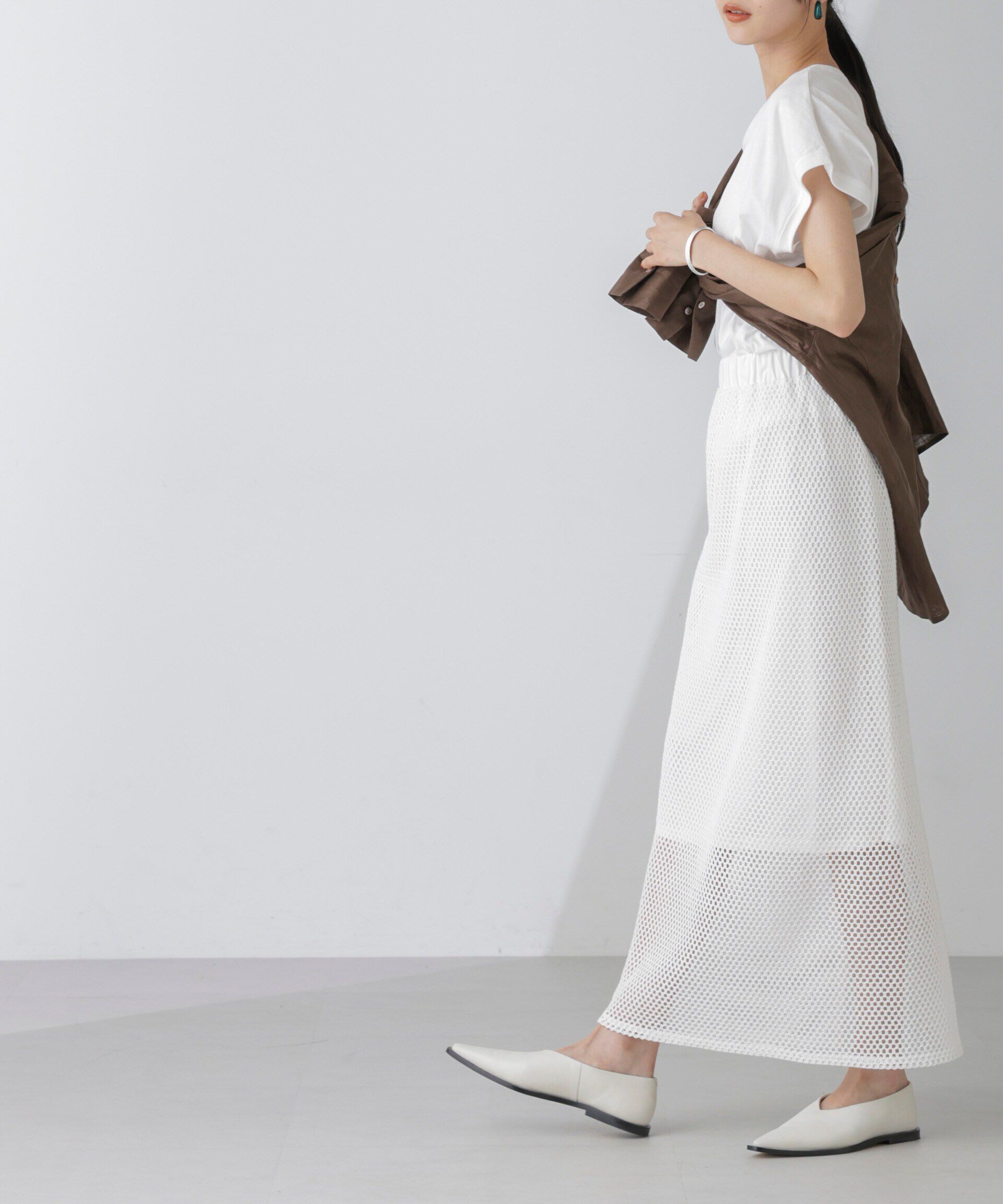 nano･universe「メッシュレースナロースカート」|スカート|