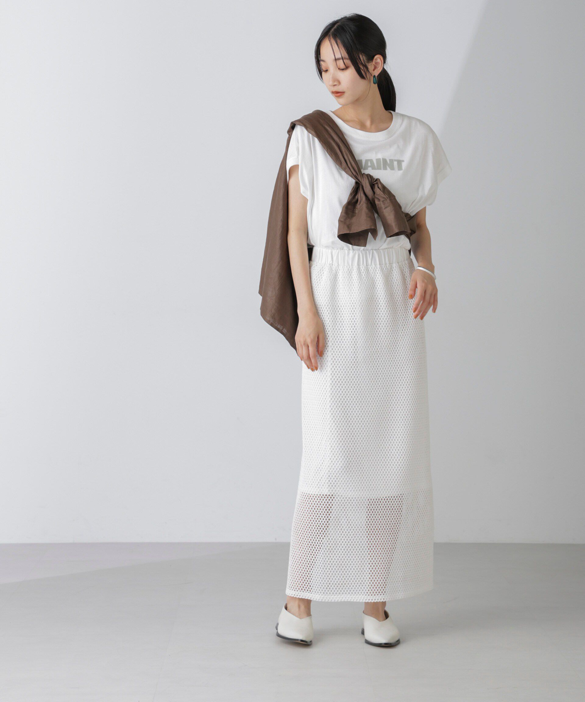 nano･universe「メッシュレースナロースカート」|スカート|