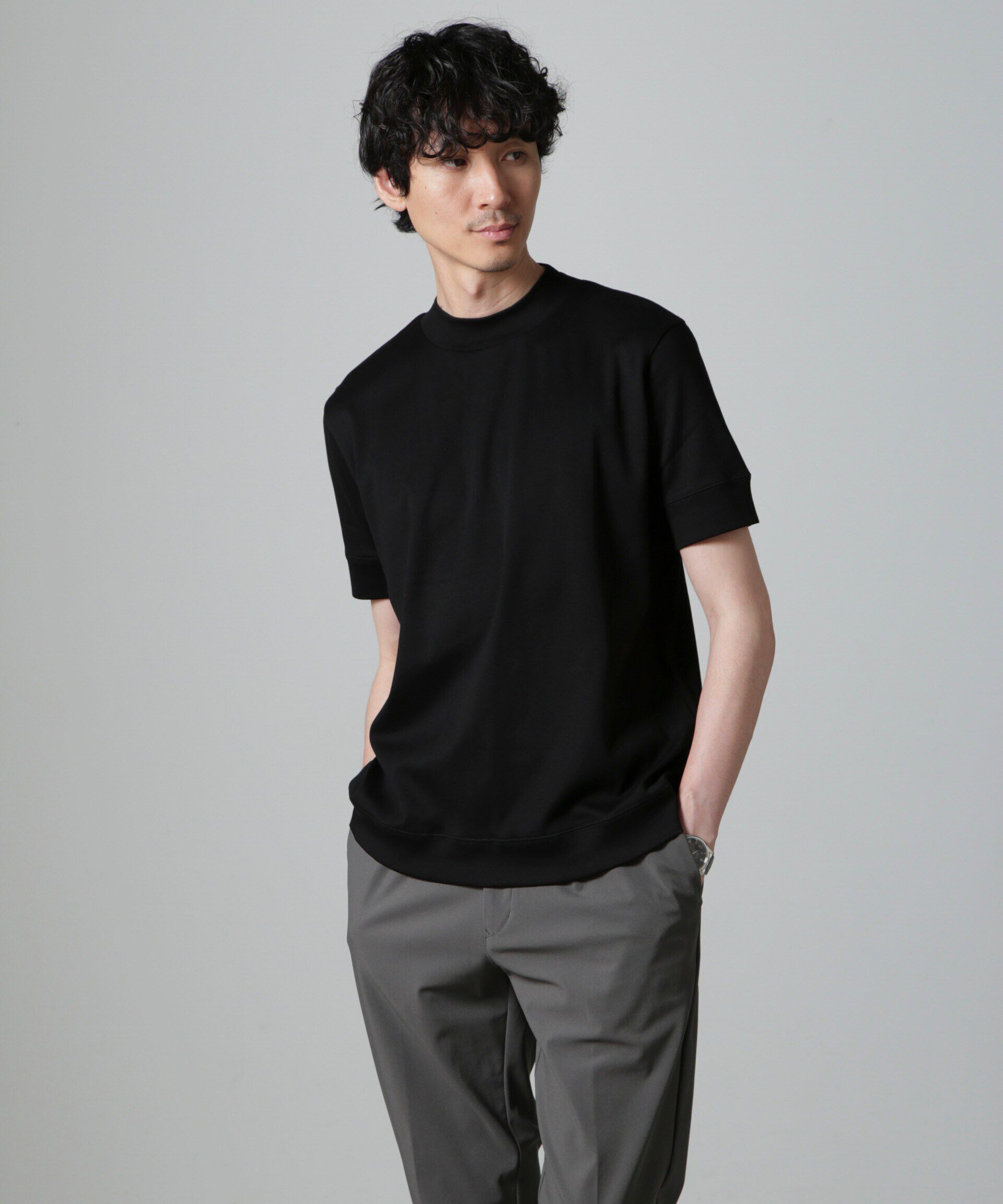 nano･universe「「FORMAL JERSEY」モックネックカットソー半袖」|Tシャツ・カットソー|