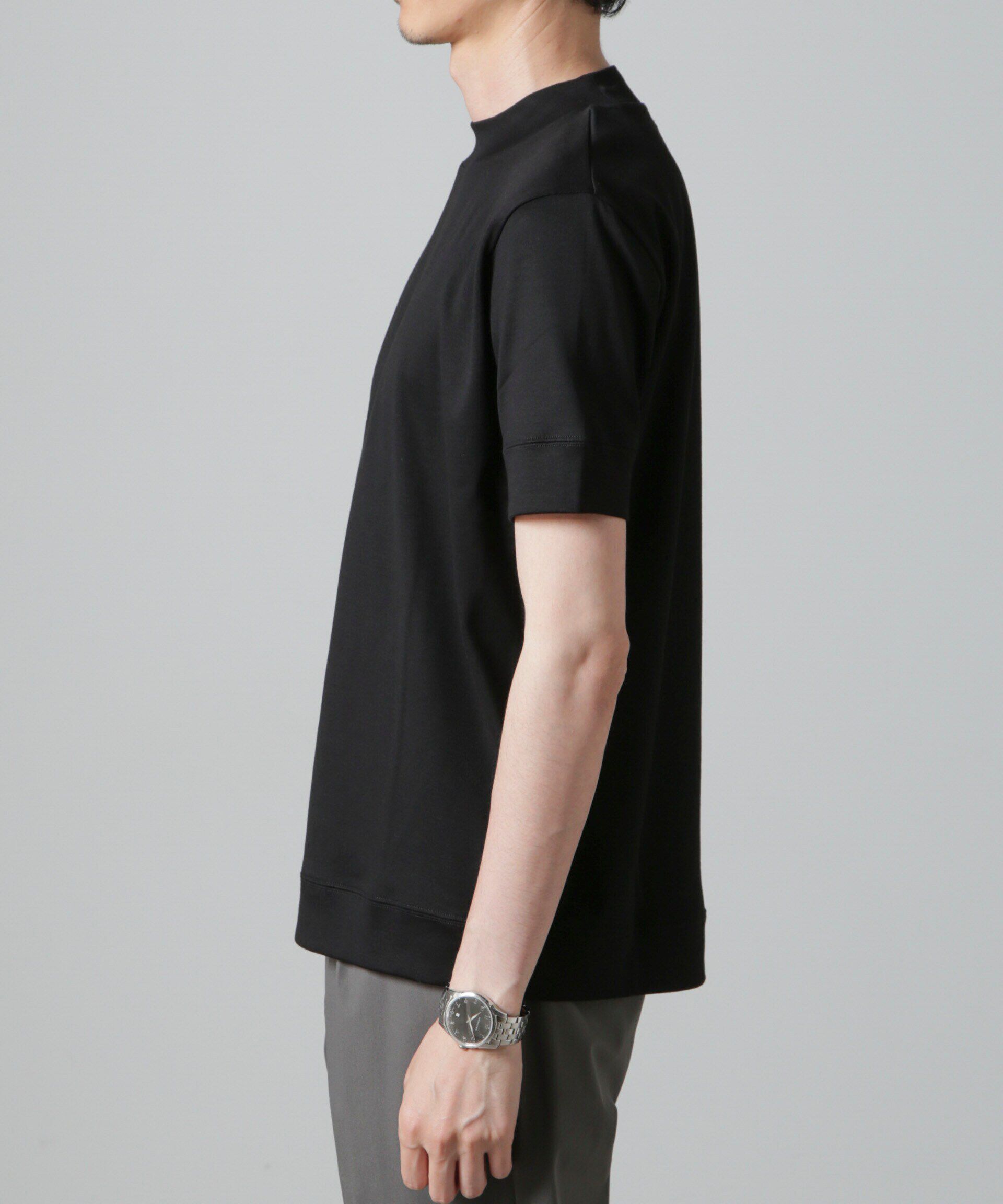 nano･universe「「FORMAL JERSEY」モックネックカットソー半袖」|Tシャツ・カットソー|