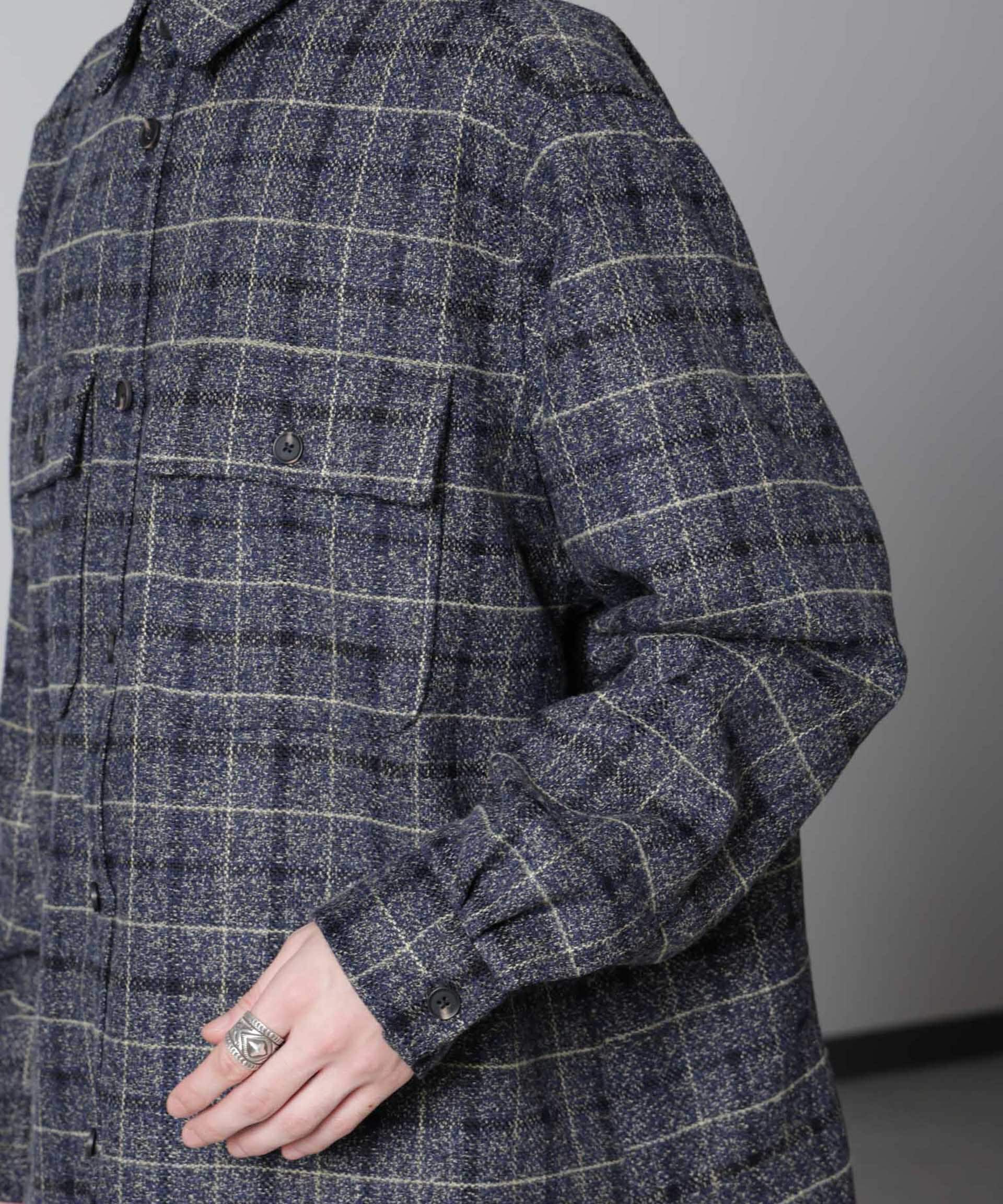 nano･universe「ライトツイードダブルポケットシャツブルゾン」|ブルゾン・スタジャン|