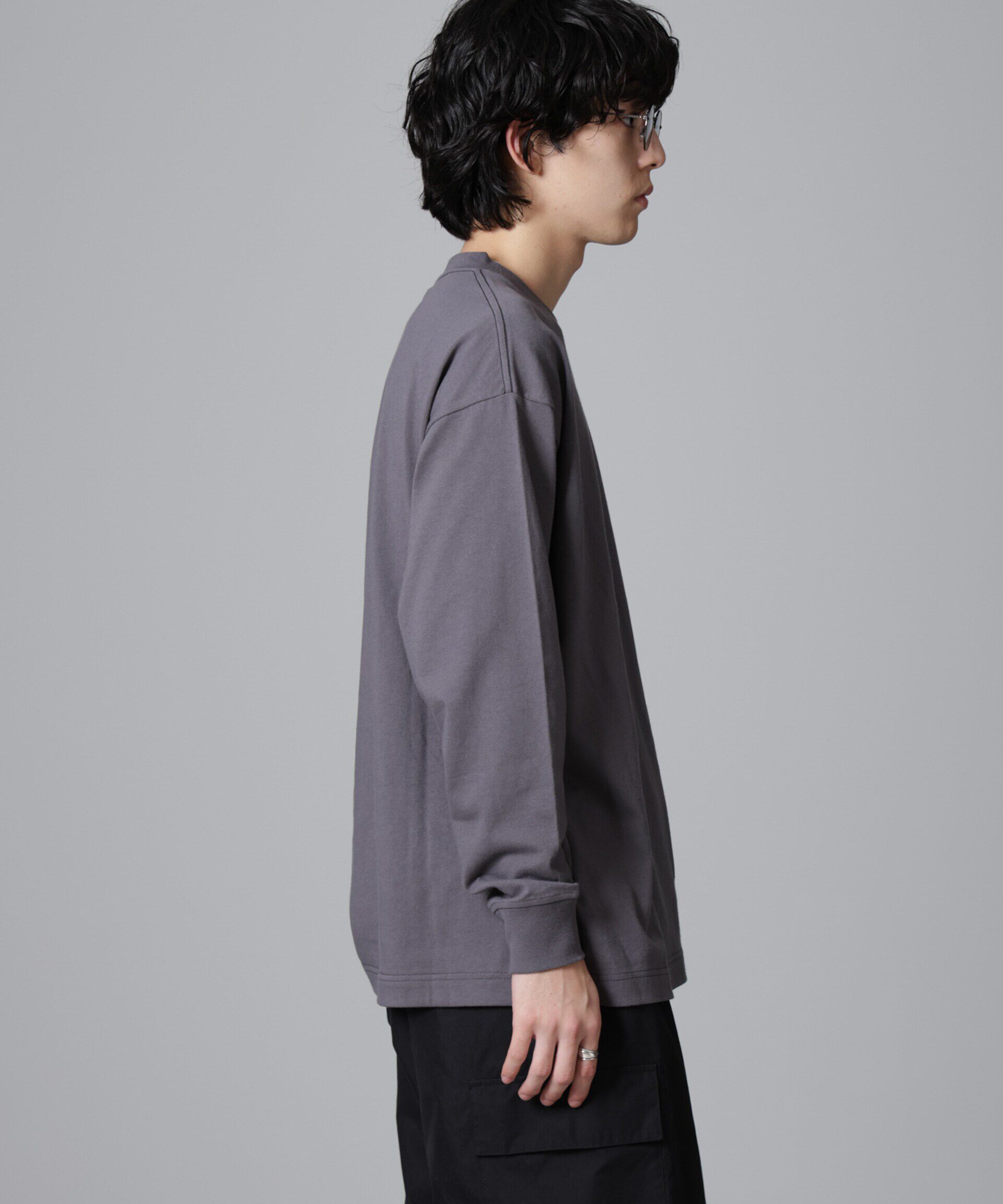 nano･universe「PENNEYS BLACK ワンポイントTシャツ長袖」|Tシャツ・カットソー|