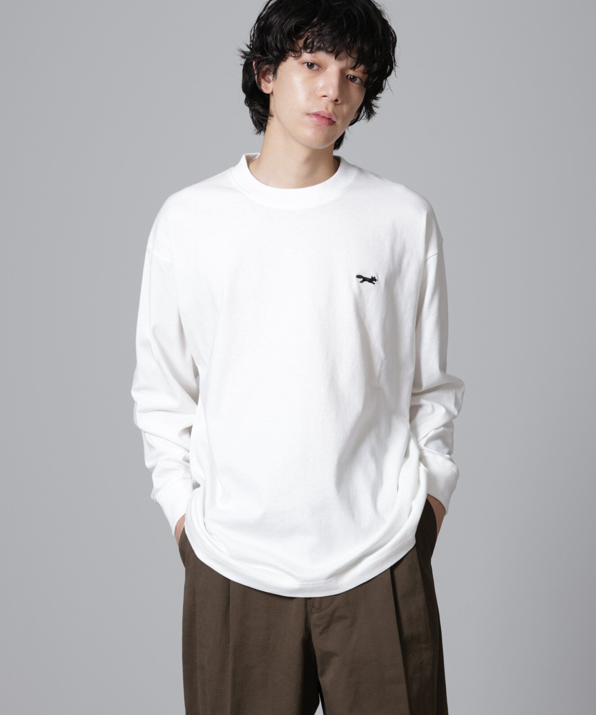 nano･universe「PENNEYS BLACK ワンポイントTシャツ長袖」|Tシャツ・カットソー|