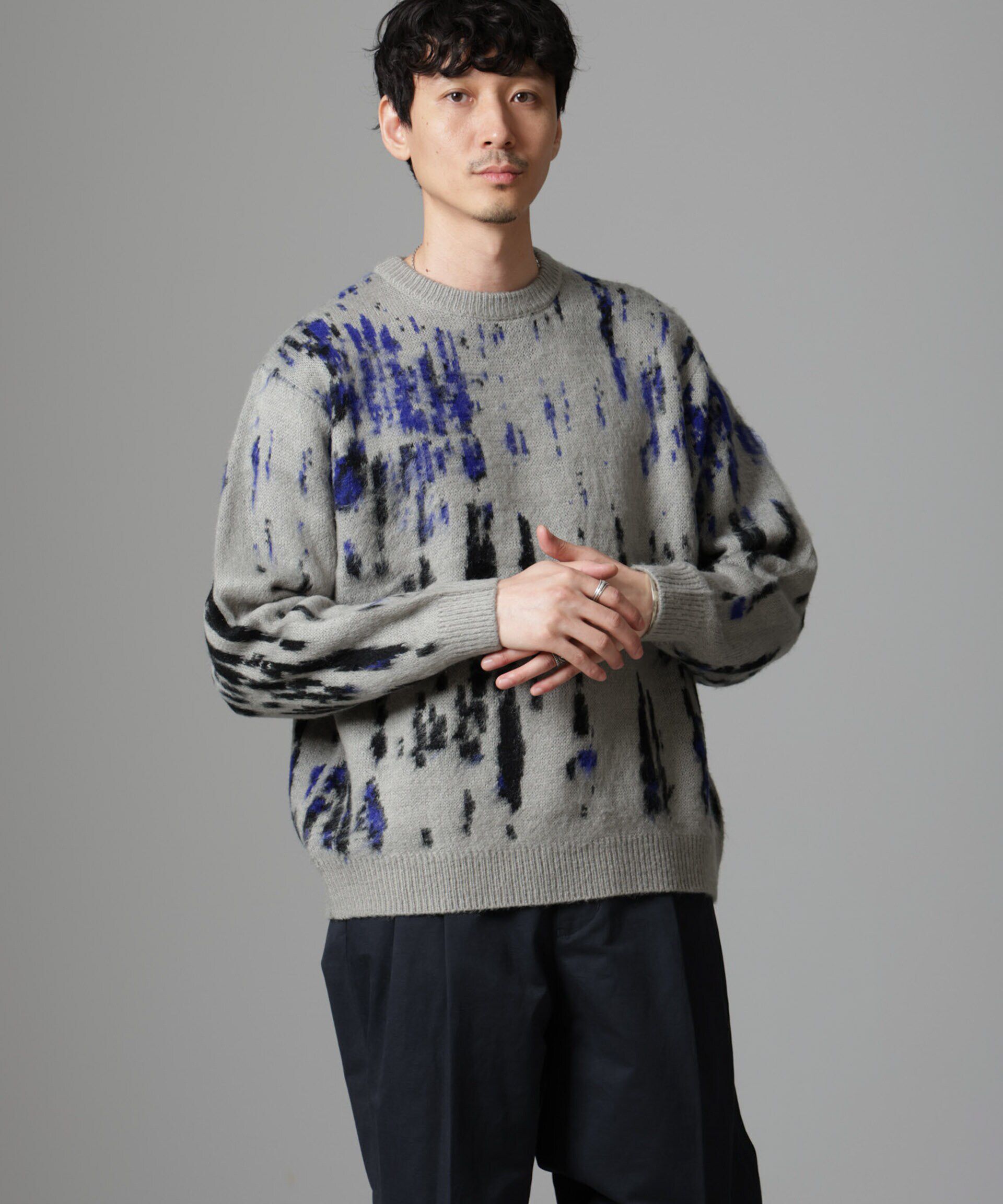nano･universe「ペイントグラデーションモヘヤライクニット」|ニット・セーター|