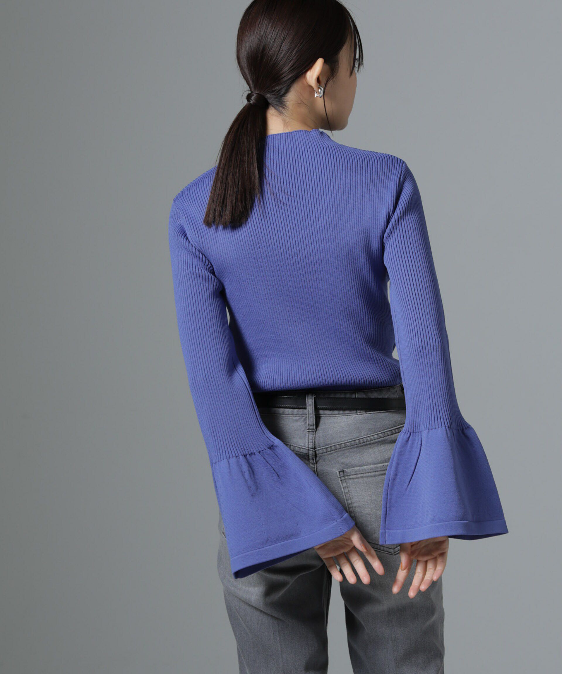 nano･universe「ハイネックベルスリーブリブニットプルオーバー」|ニット・セーター|