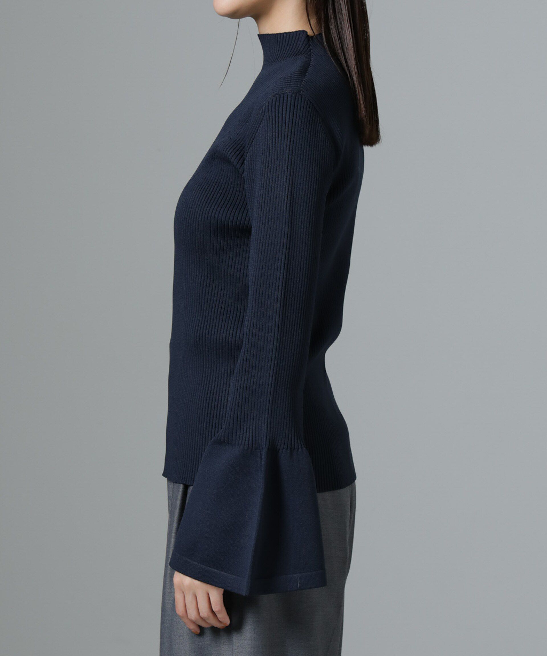 nano･universe「ハイネックベルスリーブリブニットプルオーバー」|ニット・セーター|