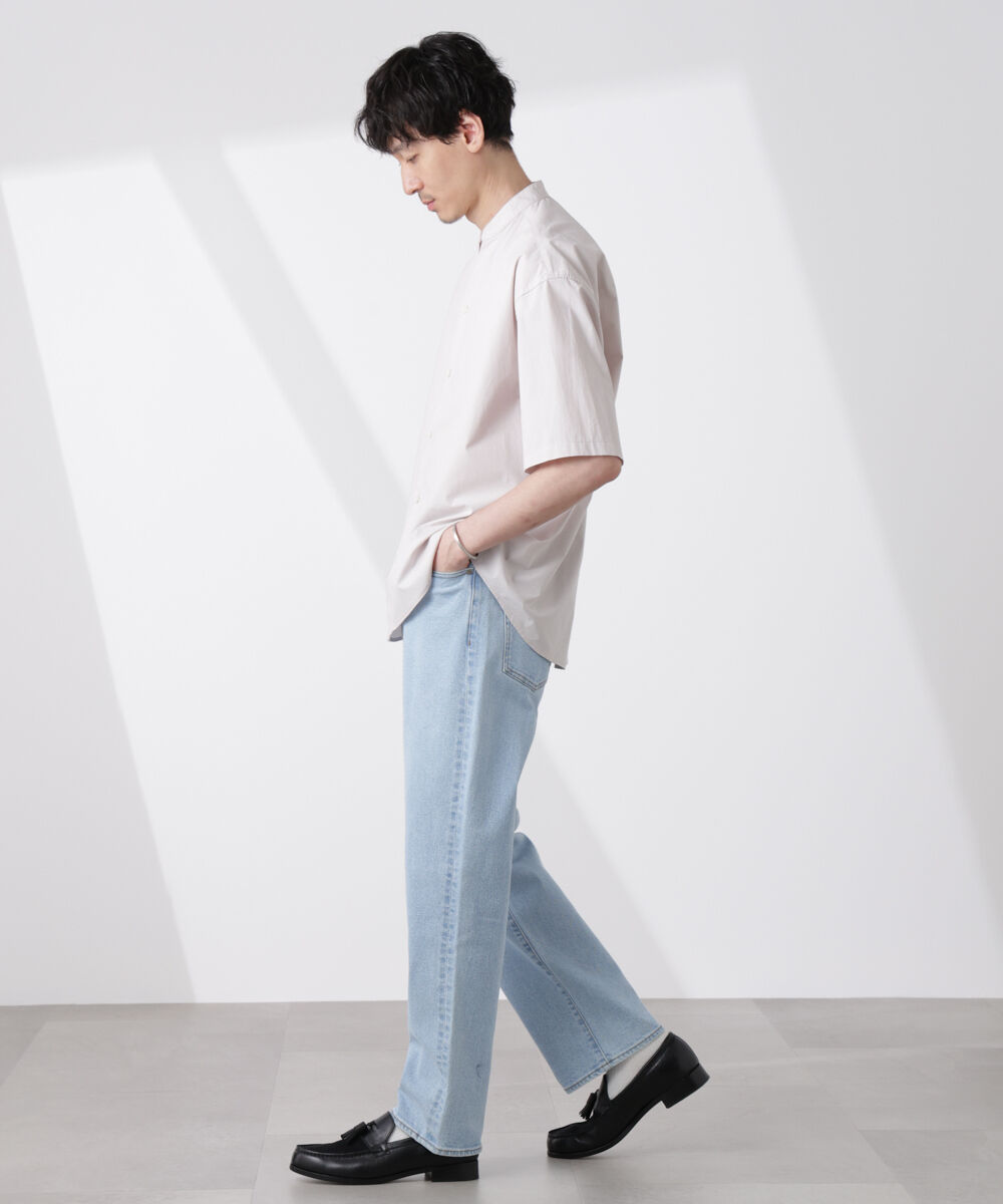 nano･universe「「大人のワイドシャツ」バンドカラー 半袖」|シャツ・ブラウス|