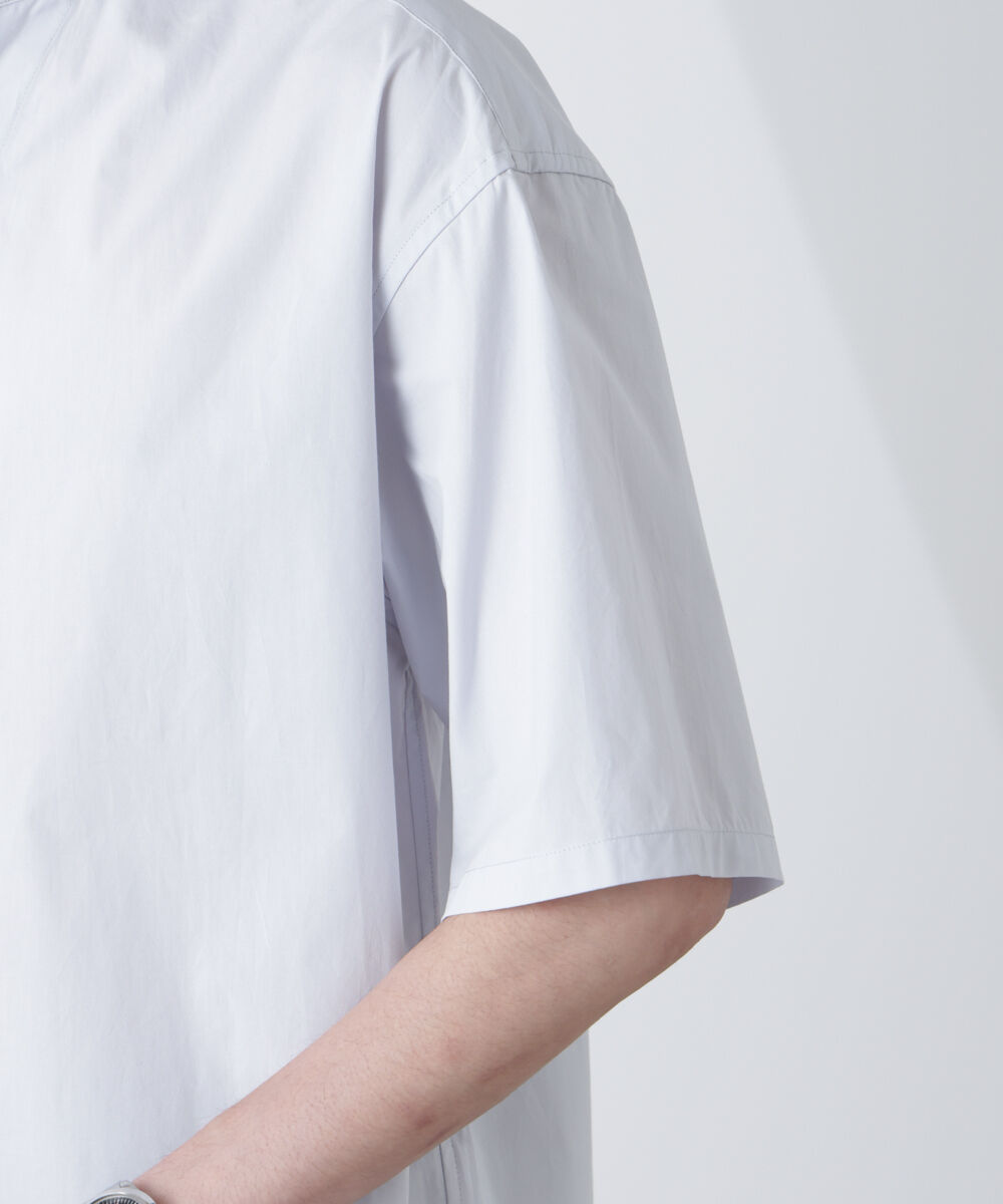 nano･universe「「大人のワイドシャツ」バンドカラー 半袖」|シャツ・ブラウス|