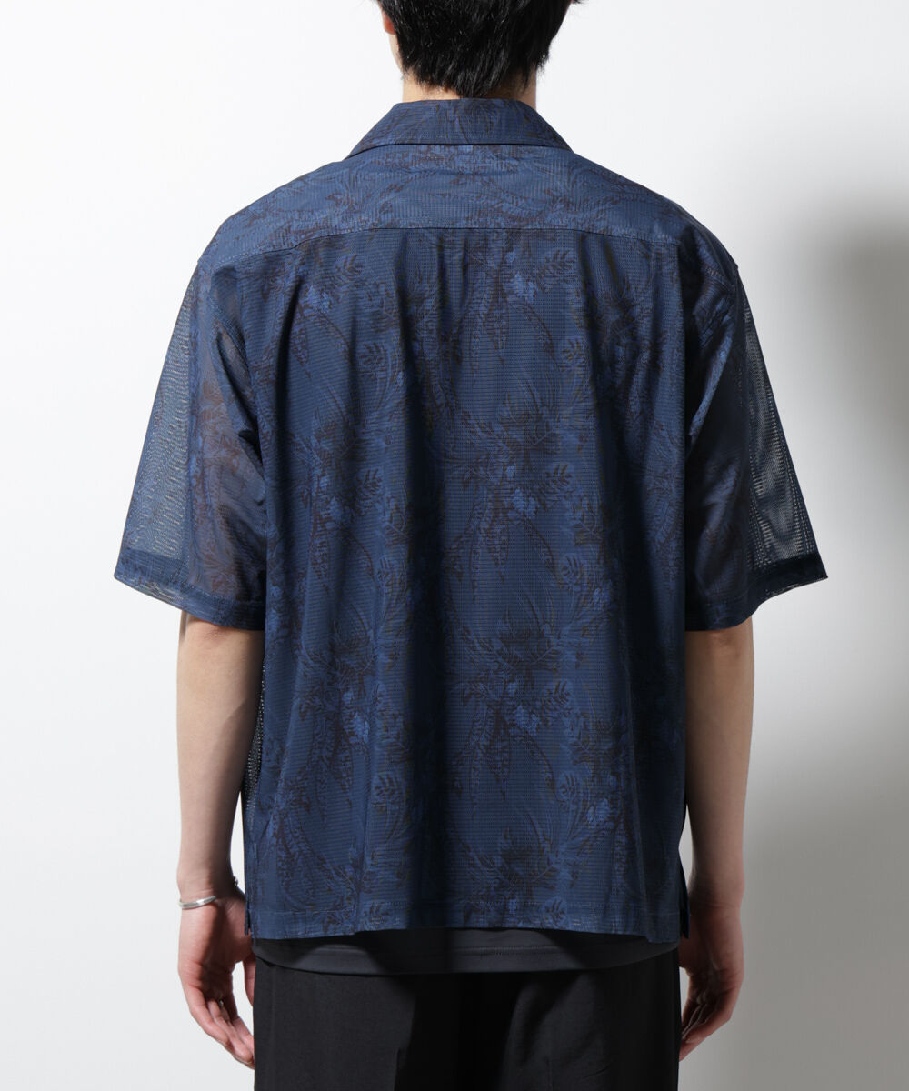 nano･universe「NORMANBROS別注 メッシュプリントシャツ 半袖」|シャツ・ブラウス|
