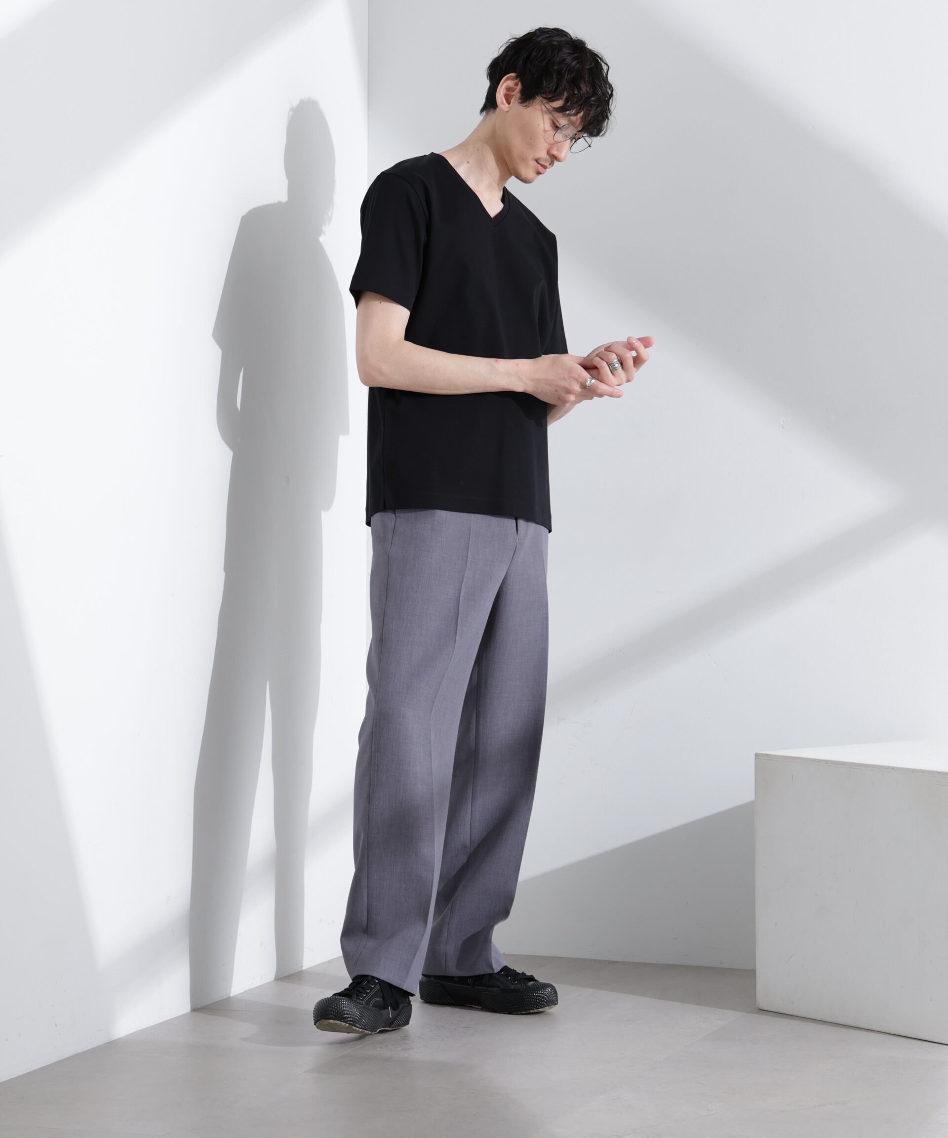  「アンチスメル VネックTシャツ 半袖」|Tシャツ・カットソー|