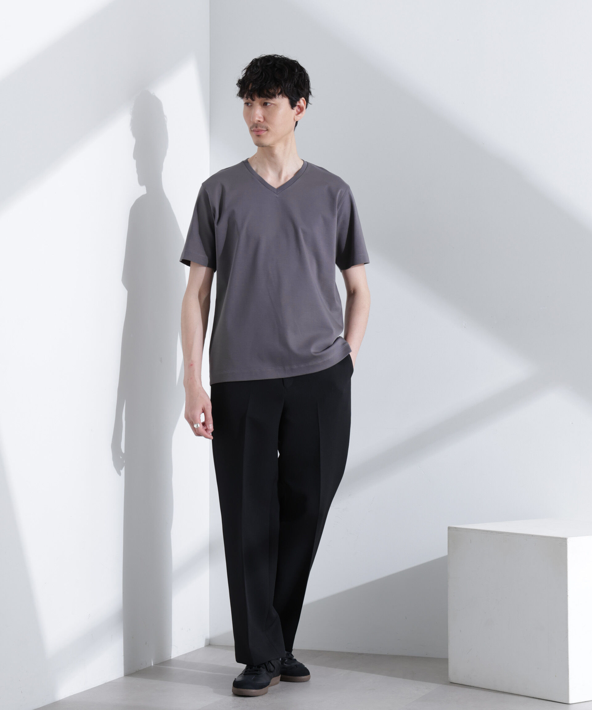  「アンチスメル VネックTシャツ 半袖」|Tシャツ・カットソー|