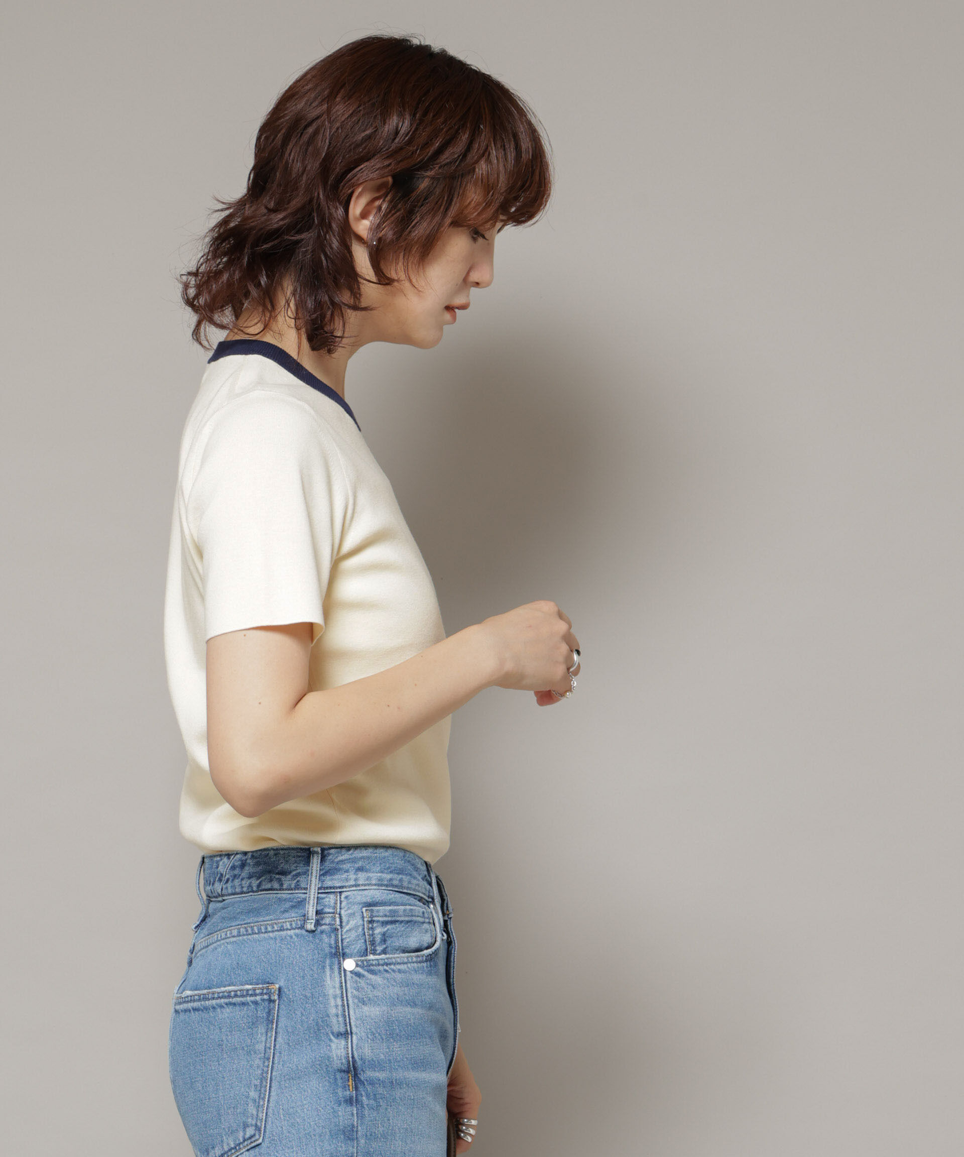 nano･universe「コンパクト総針ニットトップス」|ニット・セーター|