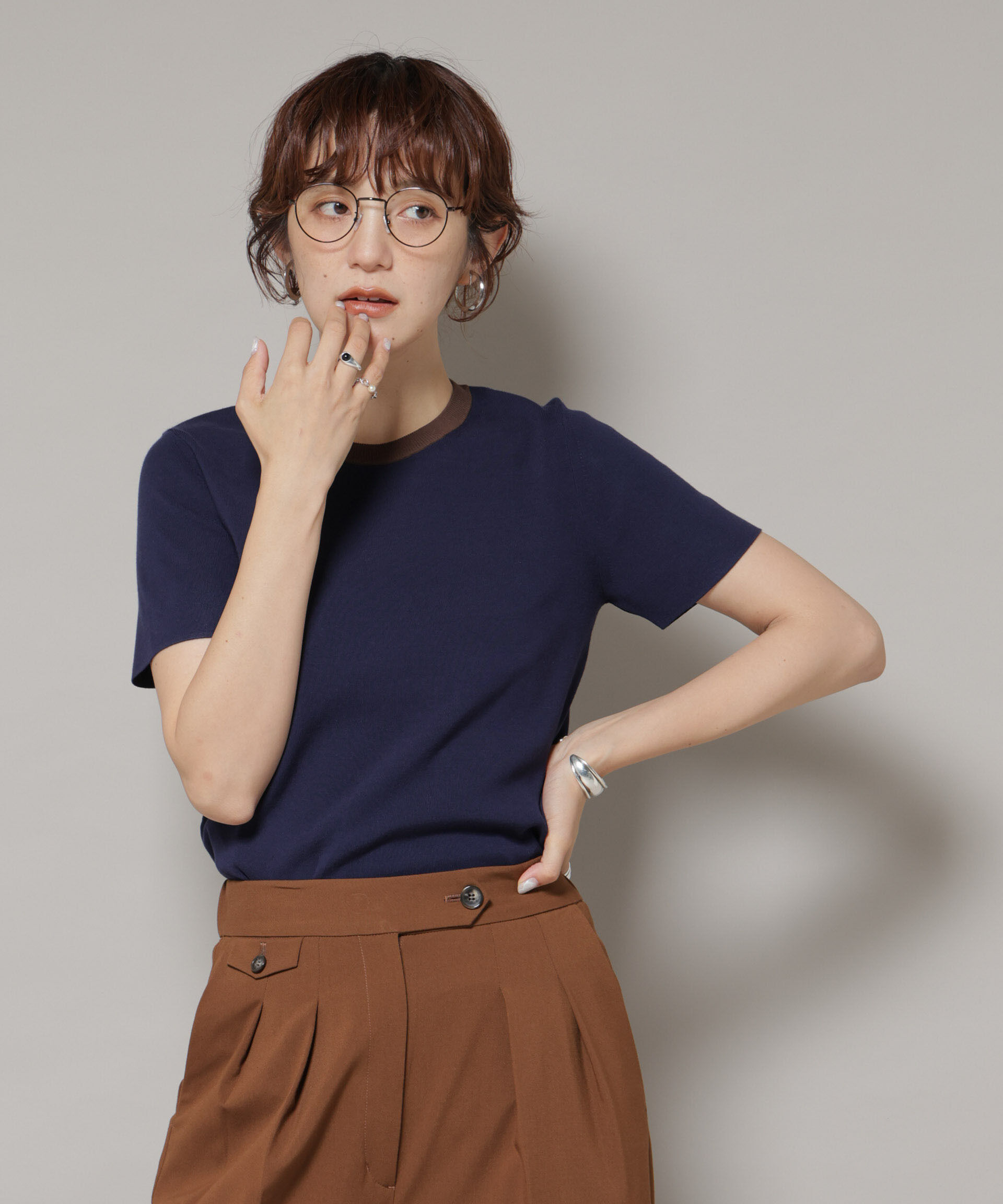 nano･universe「コンパクト総針ニットトップス」|ニット・セーター|