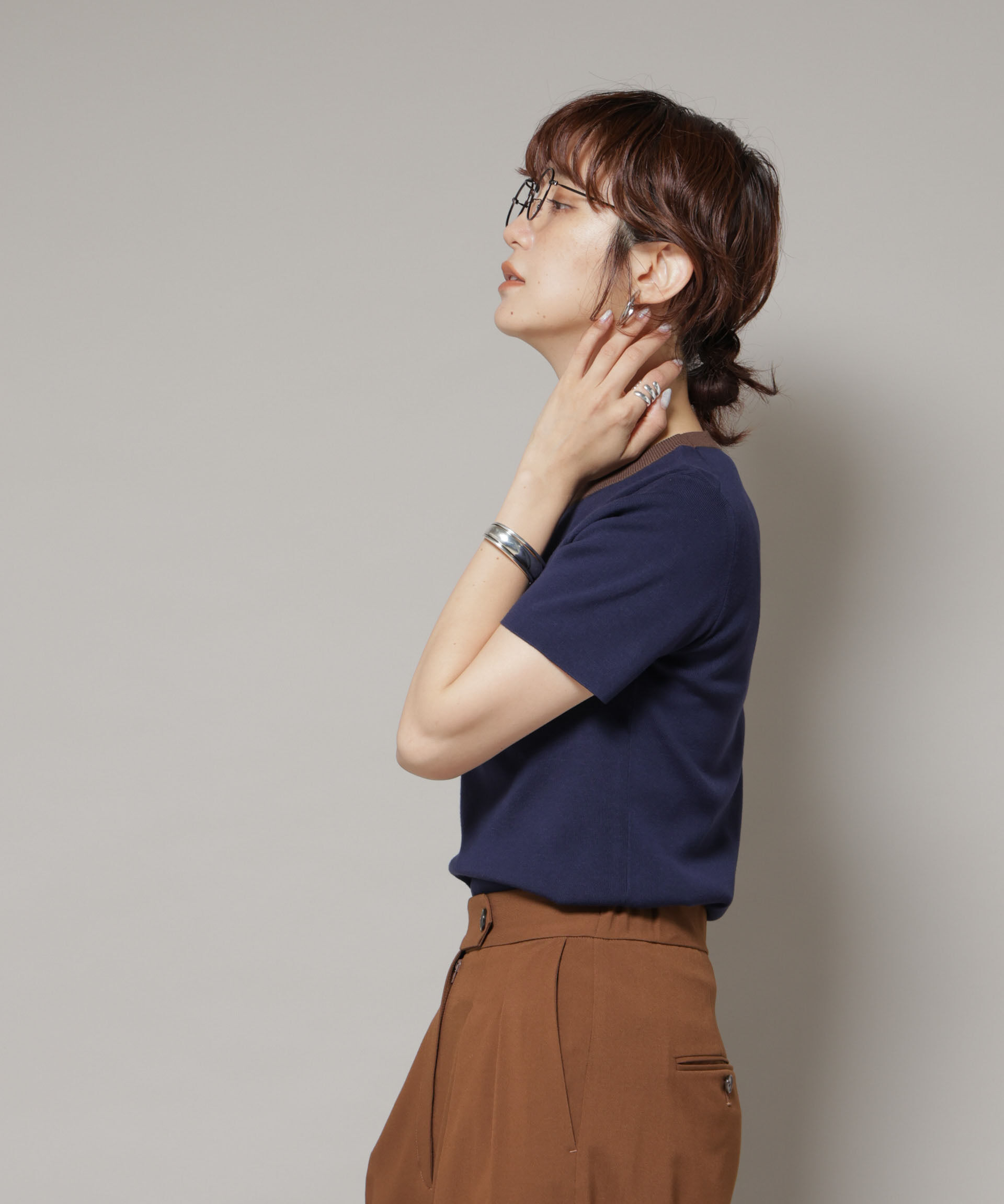 nano･universe「コンパクト総針ニットトップス」|ニット・セーター|