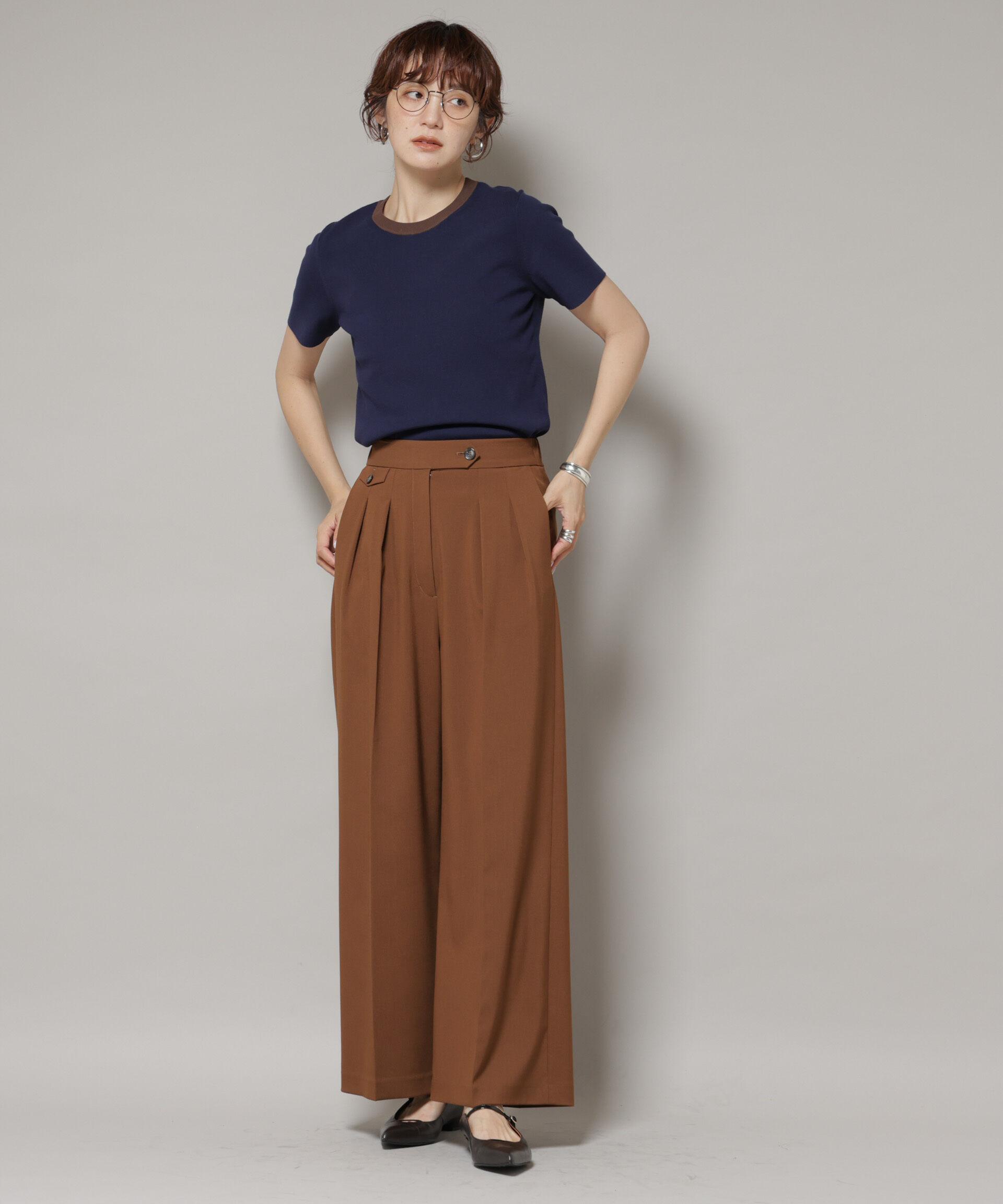 nano･universe「コンパクト総針ニットトップス」|ニット・セーター|