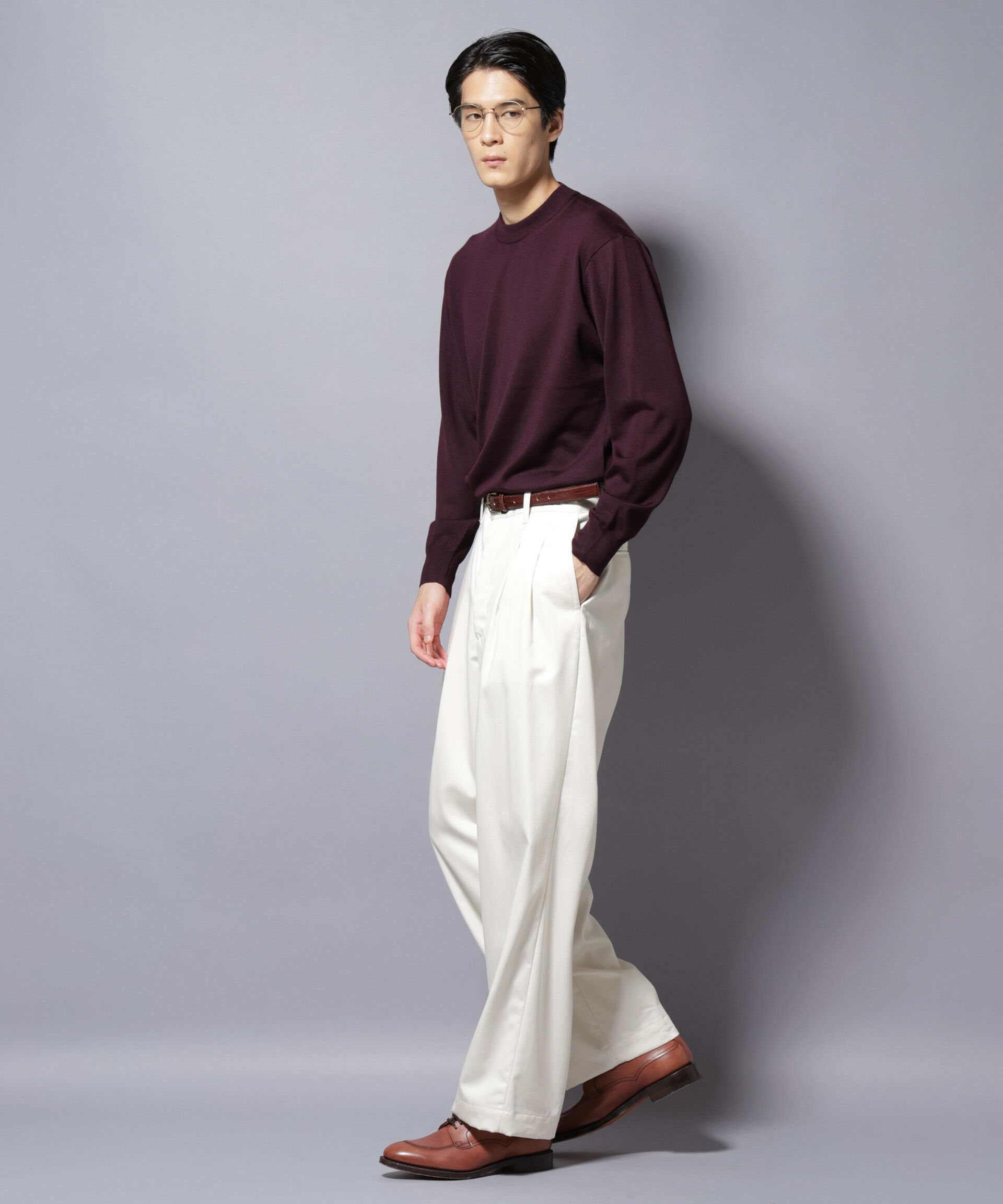 nano･universe「「毛玉レスニット」ファインゲージクルーネック」|ニット・セーター|