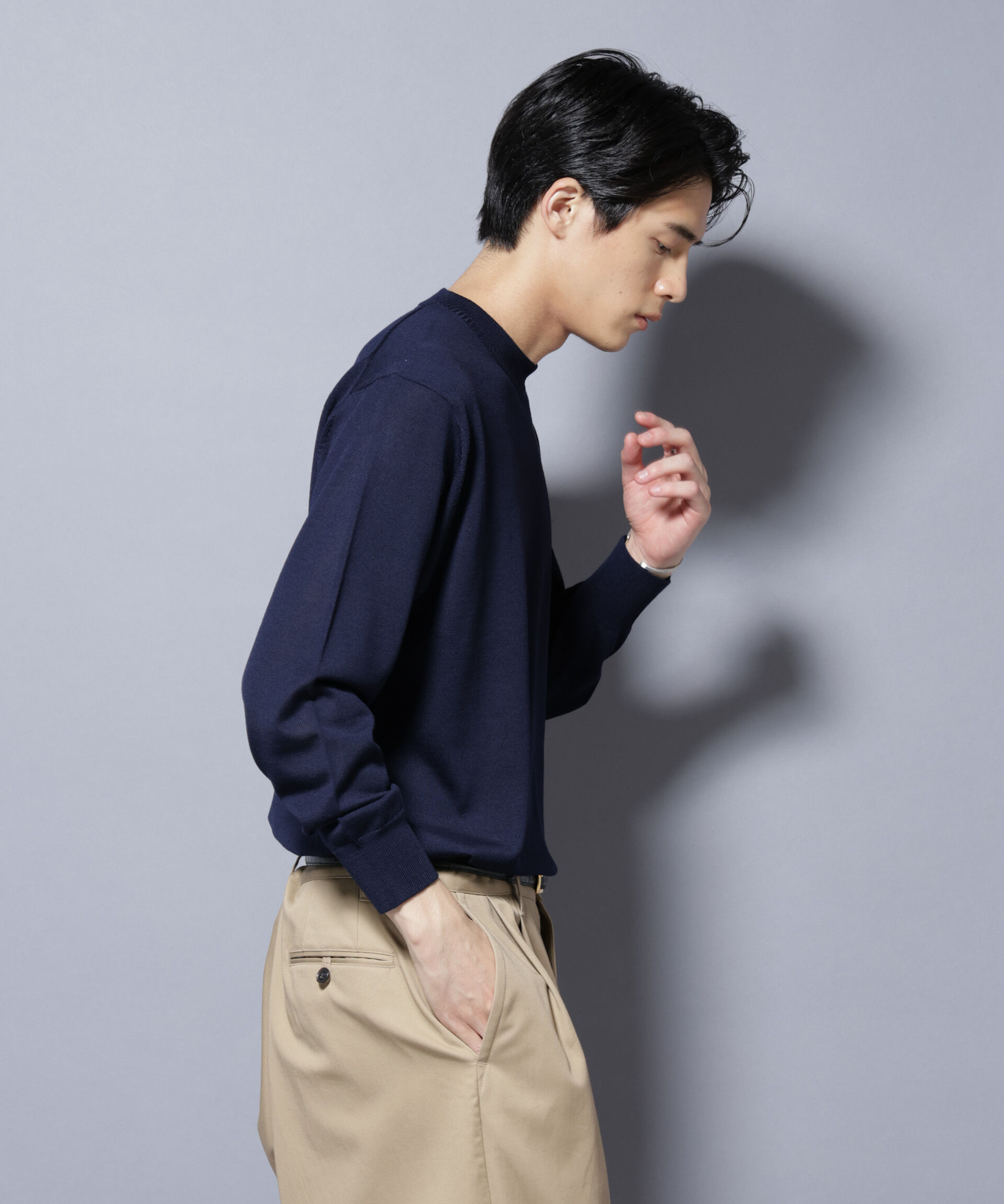 nano･universe「「毛玉レスニット」ファインゲージクルーネック」|ニット・セーター|