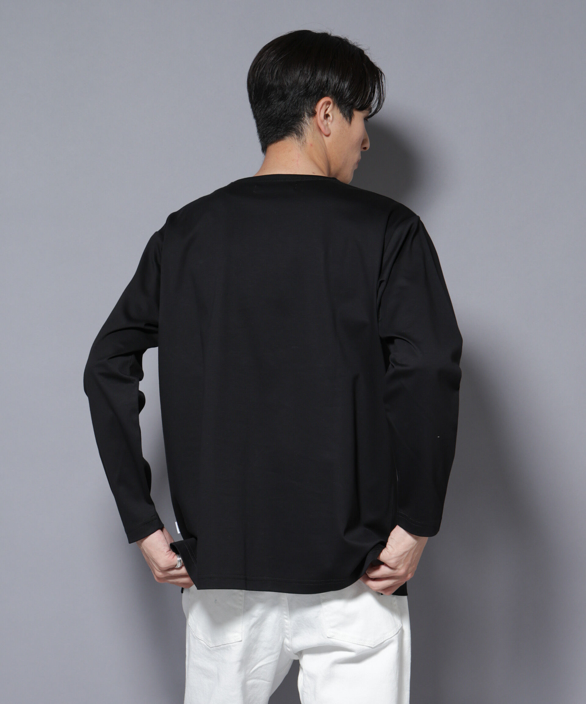 nano･universe「｢NJ/CLUB｣モクロディ ボートネック サイドスリットTシャツ」|Tシャツ・カットソー|