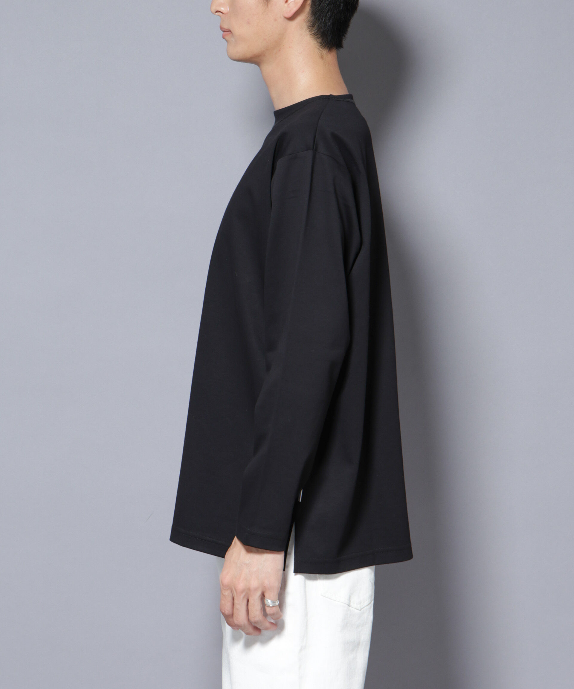 nano･universe「｢NJ/CLUB｣モクロディ ボートネック サイドスリットTシャツ」|Tシャツ・カットソー|