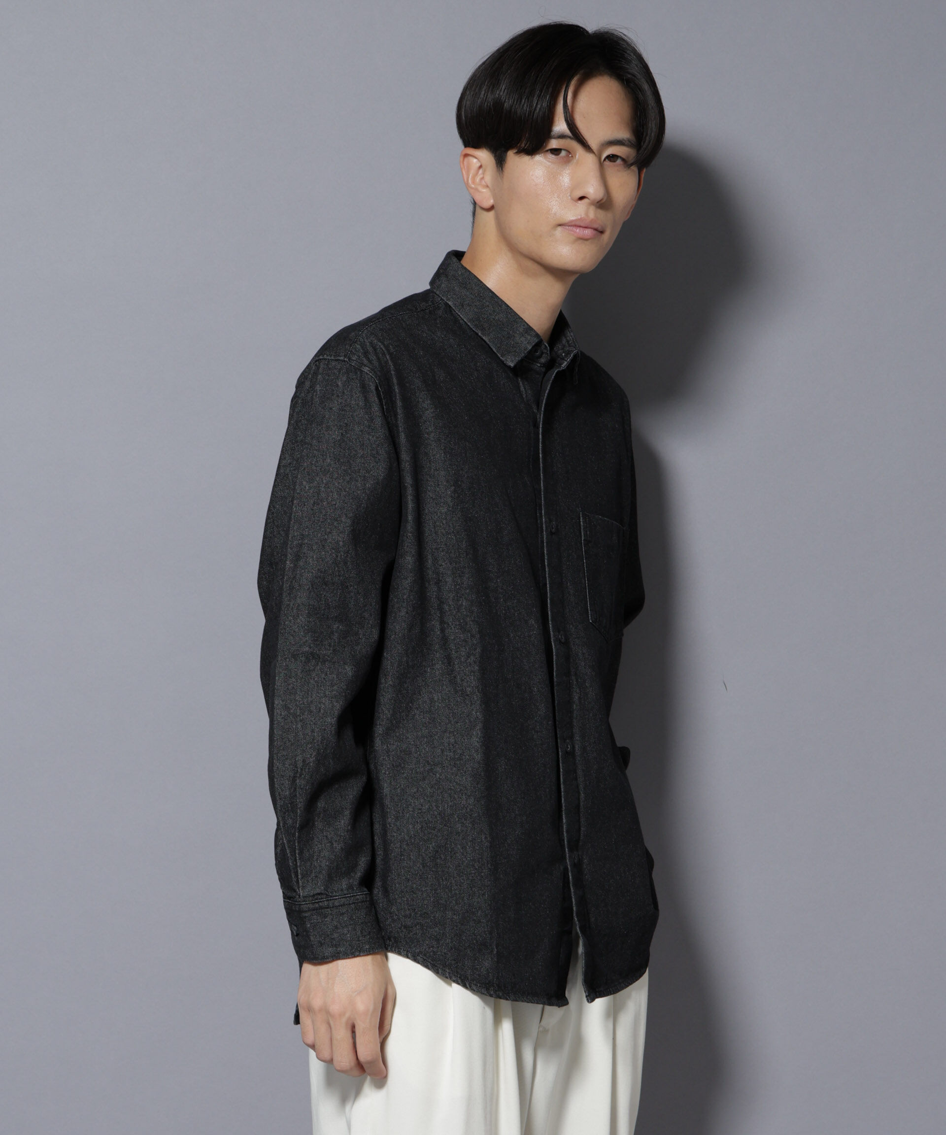 nano･universe「ライトオンスデニムシャツ 長袖」|シャツ・ブラウス|