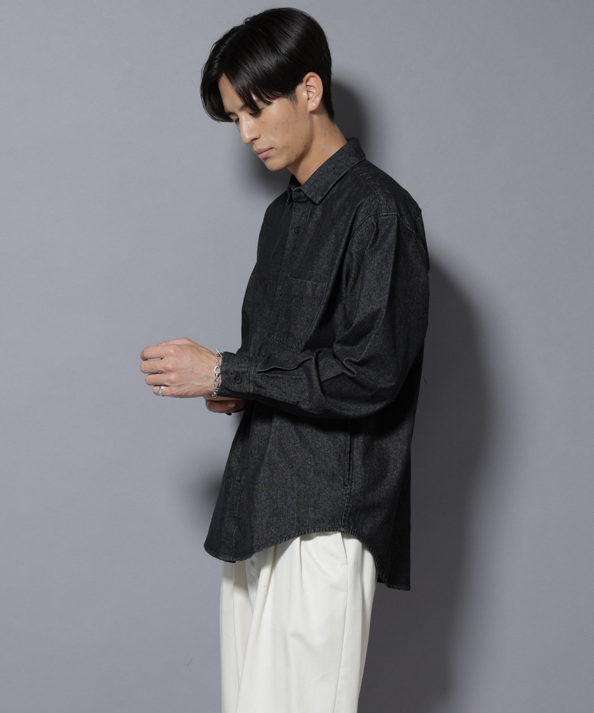 nano･universe「ライトオンスデニムシャツ 長袖」|シャツ・ブラウス|
