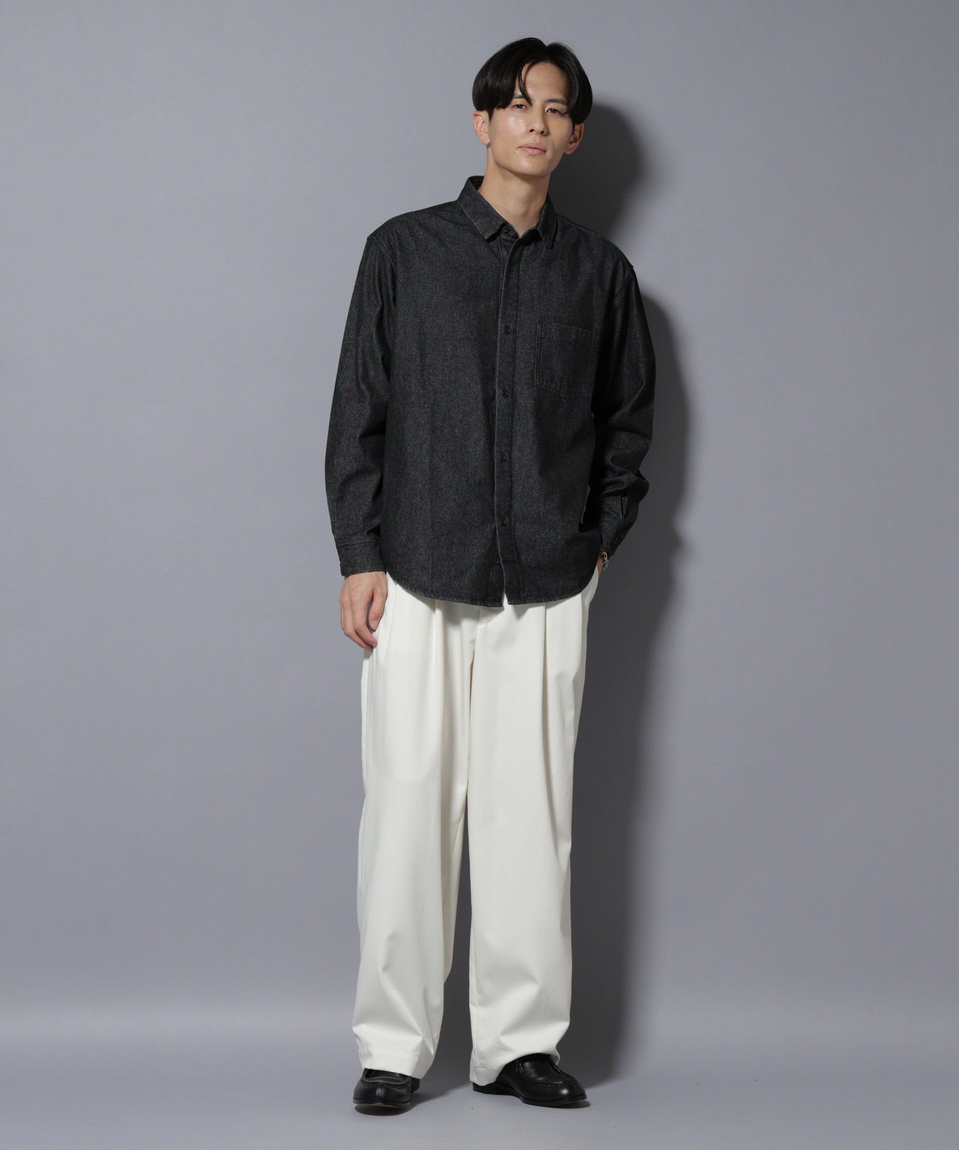 nano･universe「ライトオンスデニムシャツ 長袖」|シャツ・ブラウス|