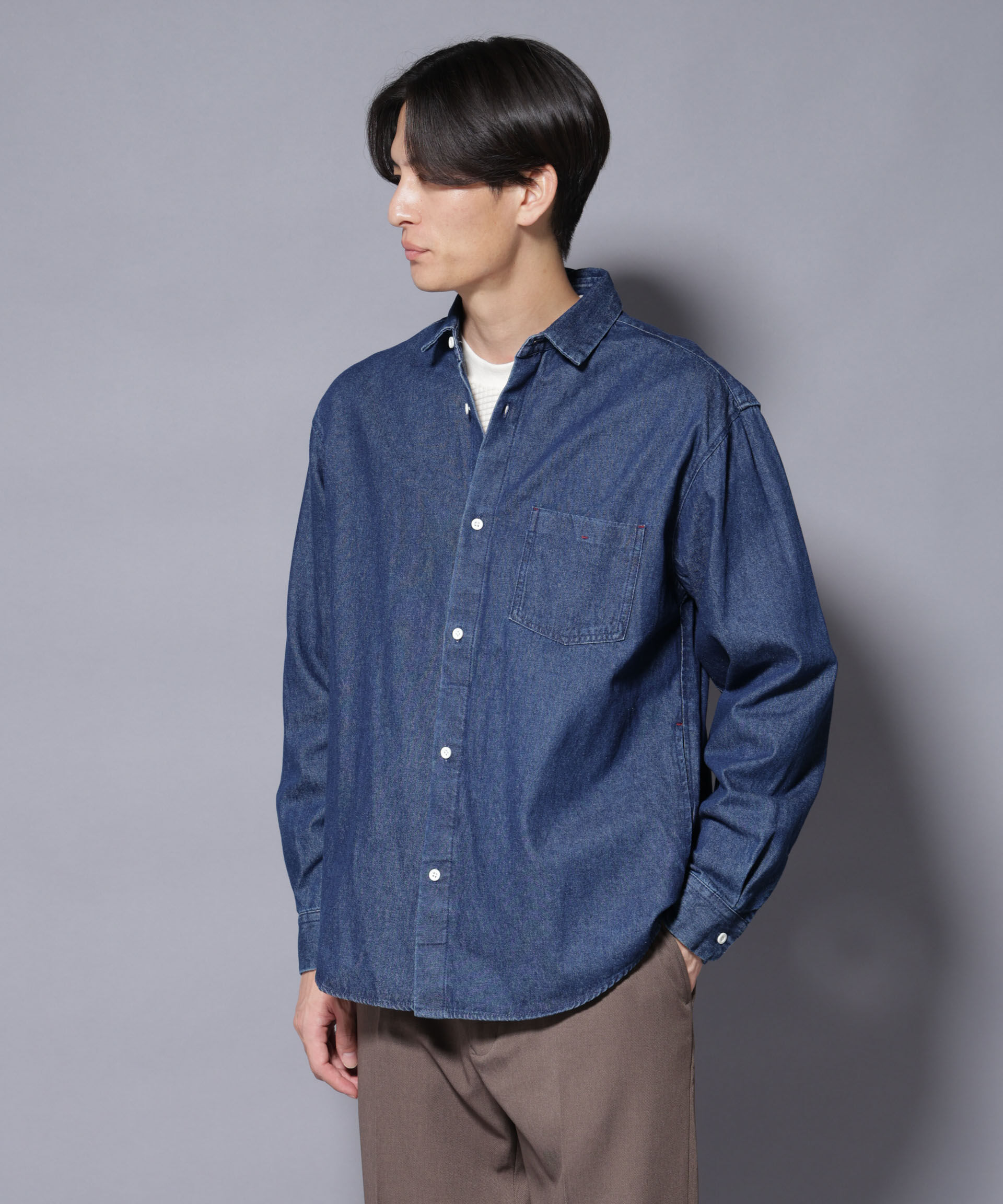nano･universe「ライトオンスデニムシャツ 長袖」|シャツ・ブラウス|