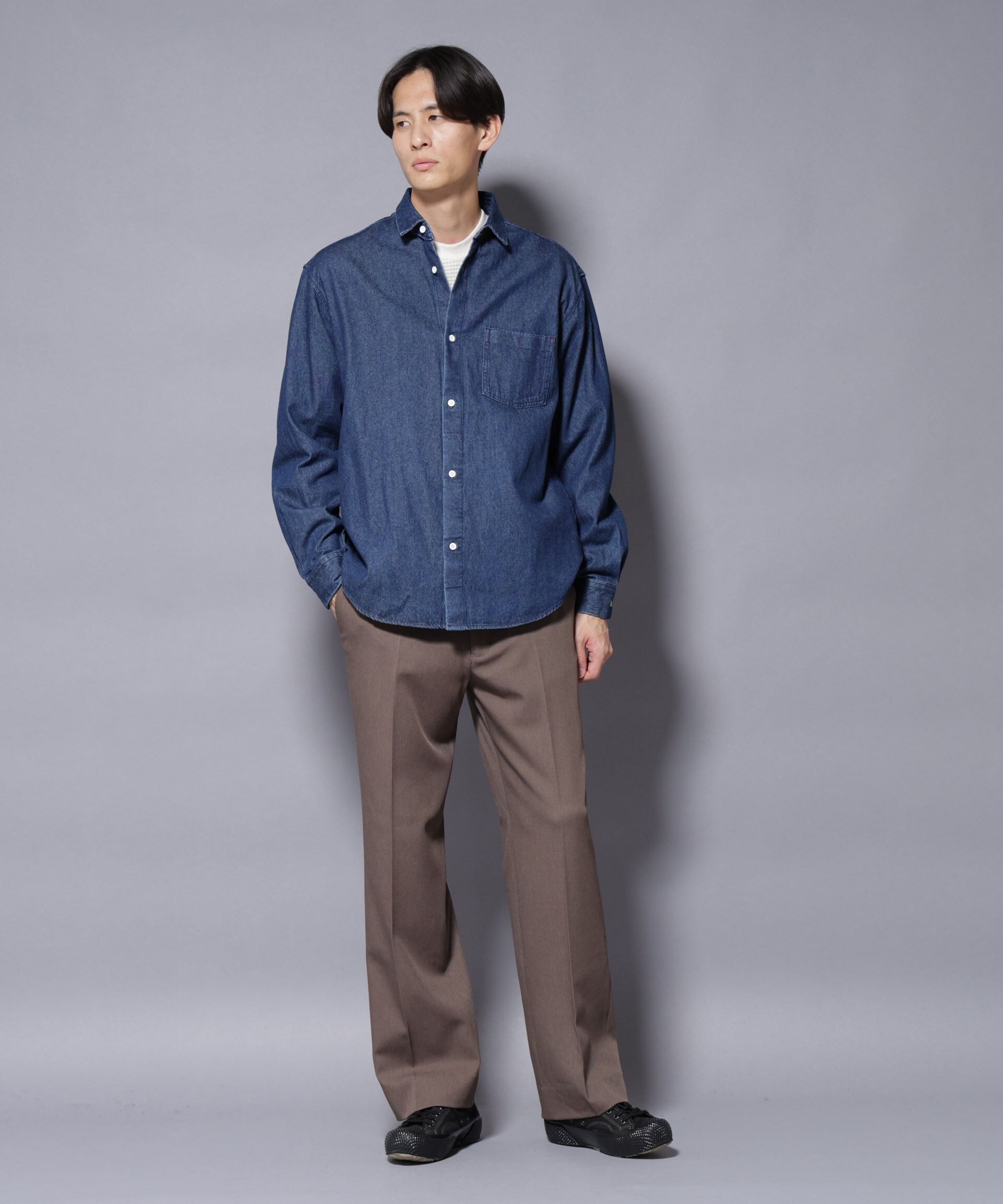 nano･universe「ライトオンスデニムシャツ 長袖」|シャツ・ブラウス|