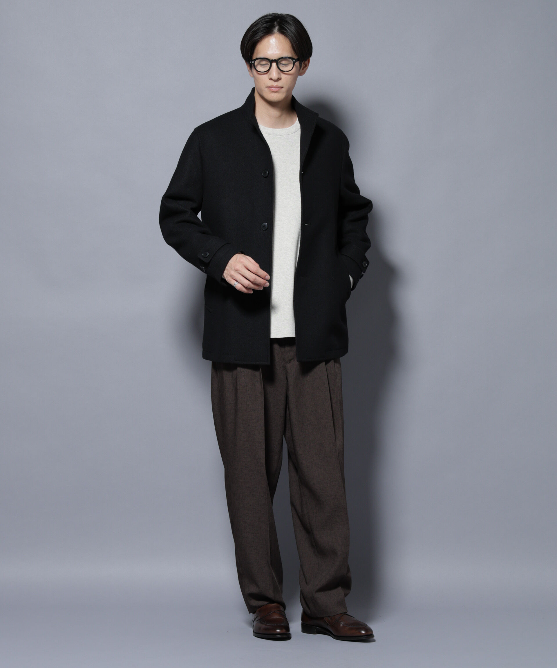 nano･universe「ウール/Nメルトンスタンドカラーコート」|その他|