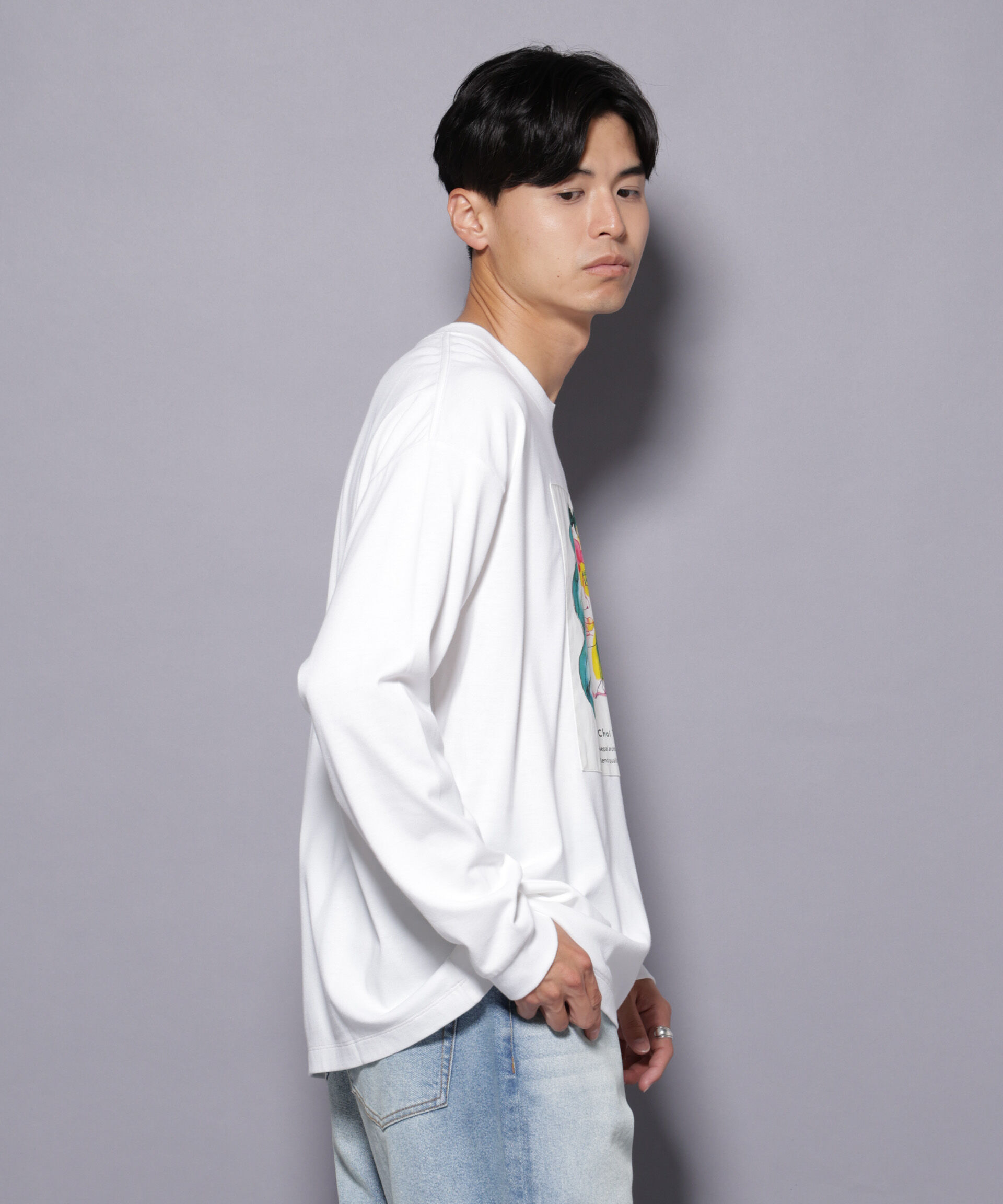 nano･universe「Anti Soaked(R)&times;SUNCHAIポートレート汗染み防止 Ｔシャツ長袖」|Tシャツ・カットソー|