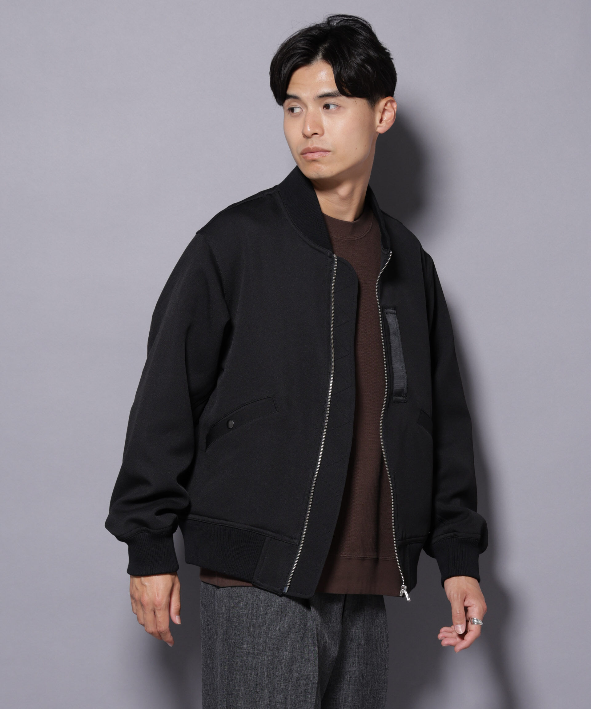 nano･universe「トリプルクロスMA-1」|ブルゾン・スタジャン|