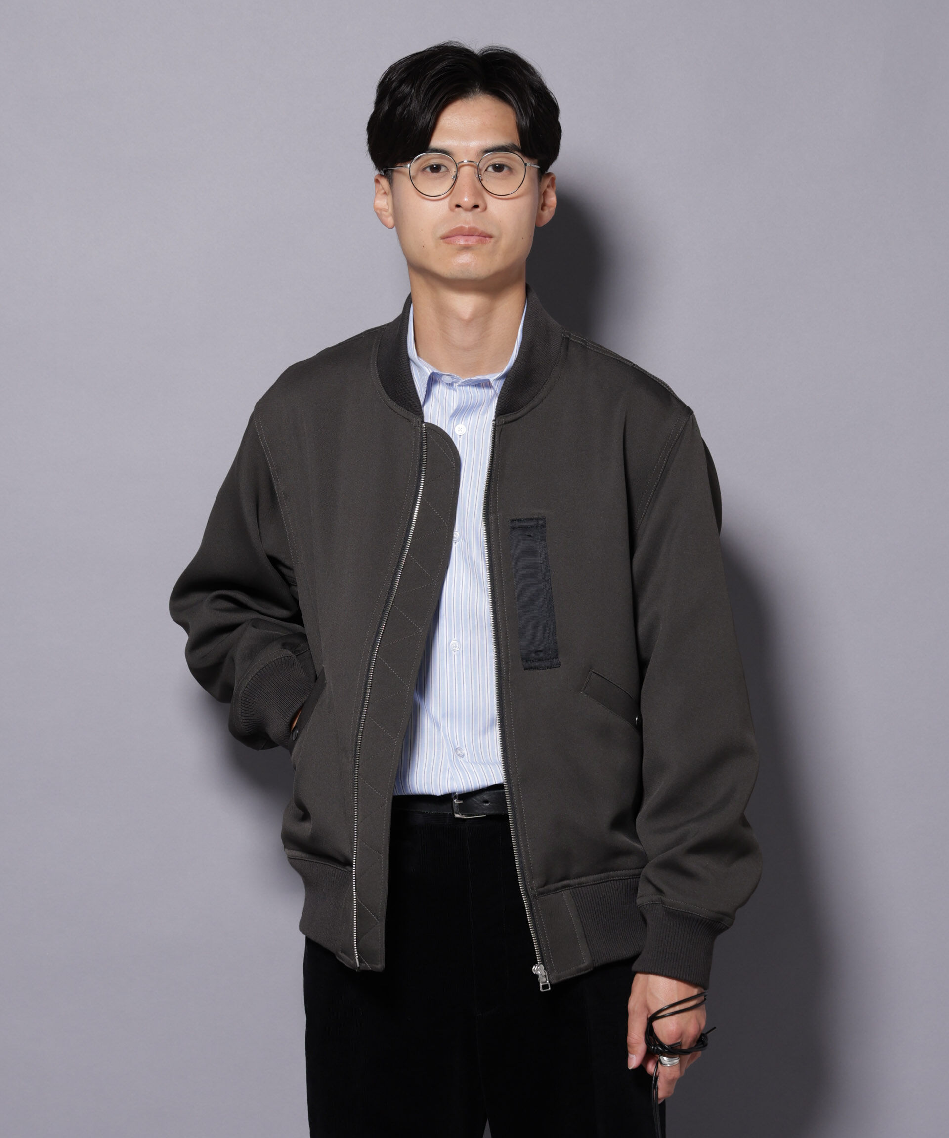 nano･universe「トリプルクロスMA-1」|ブルゾン・スタジャン|