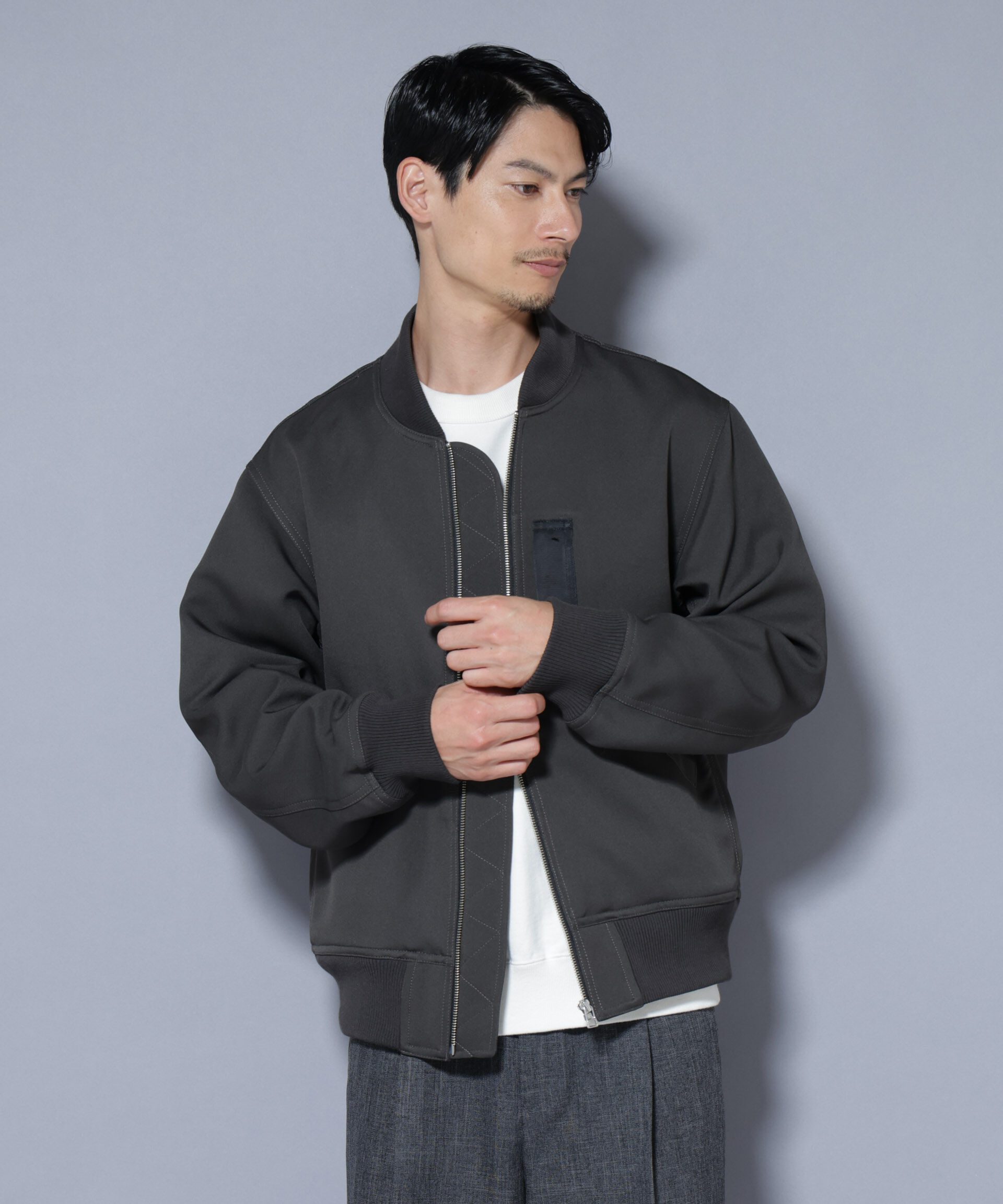 nano･universe「トリプルクロスMA-1」|ブルゾン・スタジャン|